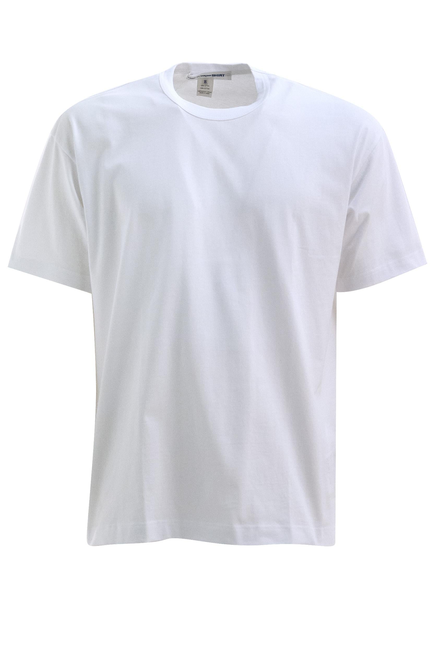 T-shirt in cotone di colore bianco<BR/> FQ-T008 3 CDG SHIRT 