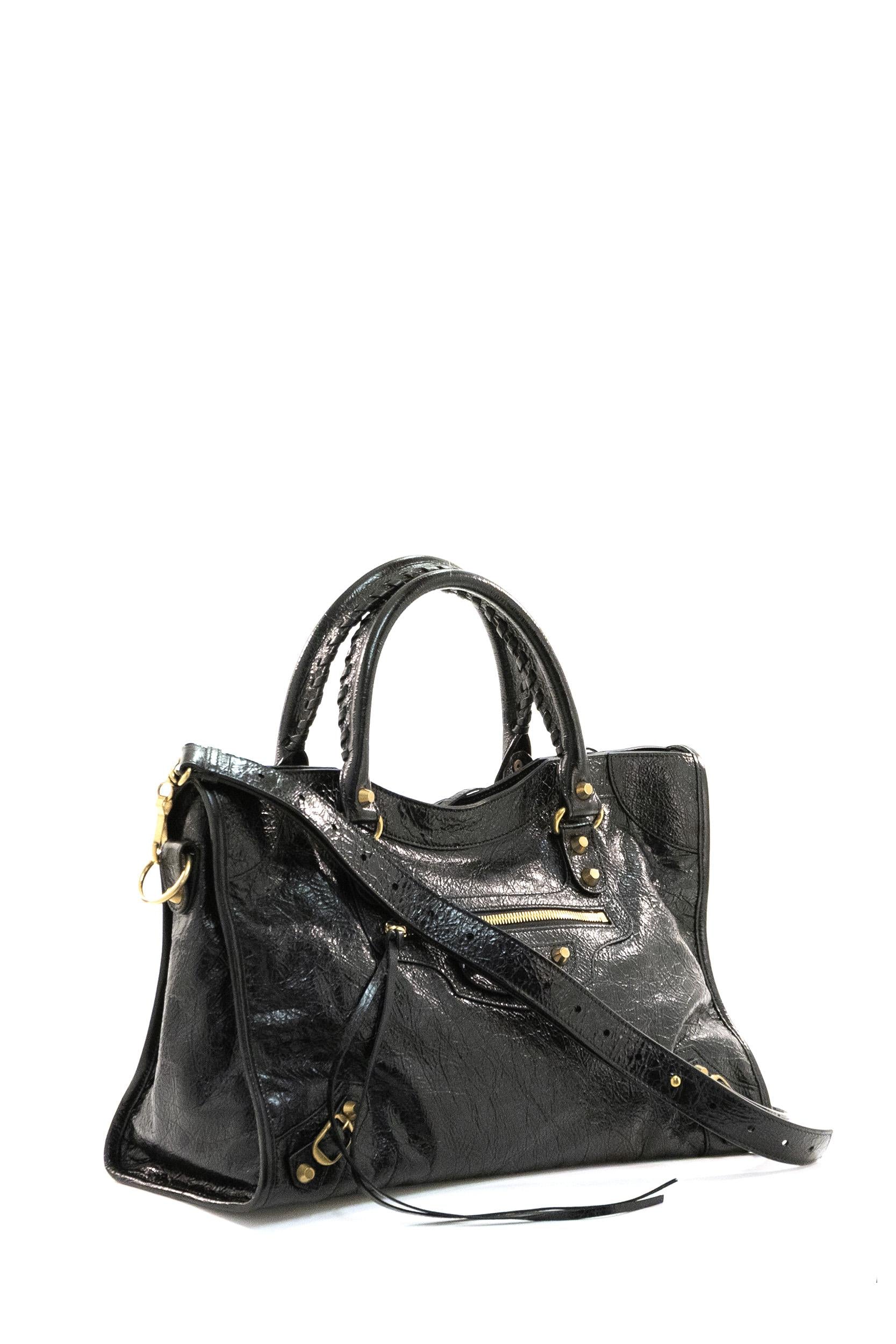 Borsa a Mano Le City Media in Pelle dAgnello<BR/> 823058 210F6 1000 BALENCIAGA 
