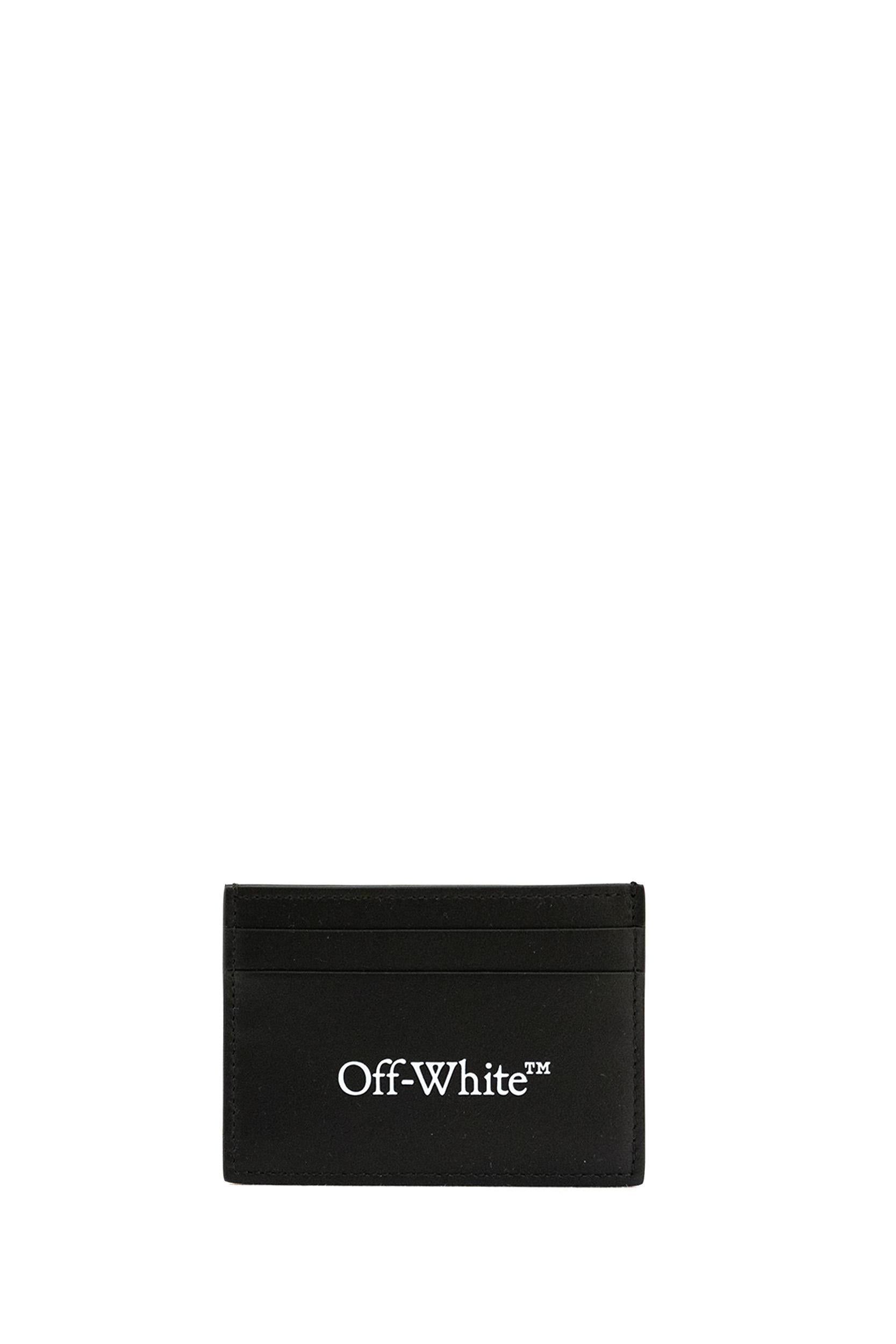 Porta carte Bookish in pelle di colore nero<BR/> OMND089C99LEA001 1001 OFF WHITE 