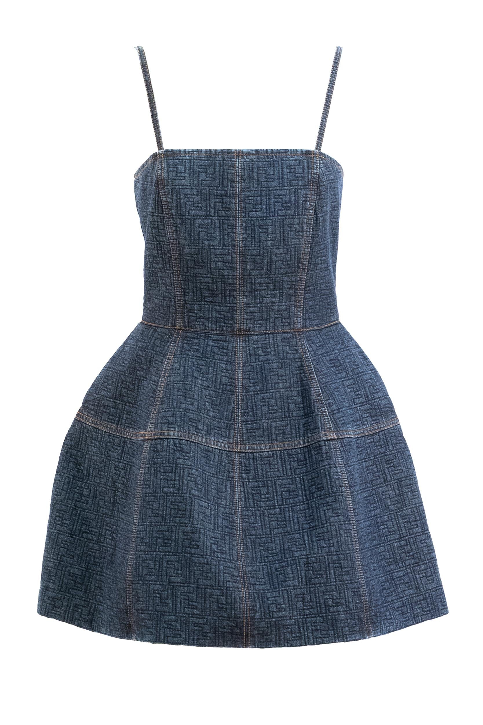 Abito in denim FF blu scuro<BR/> FLD568 AW82 F1UKI FENDI 