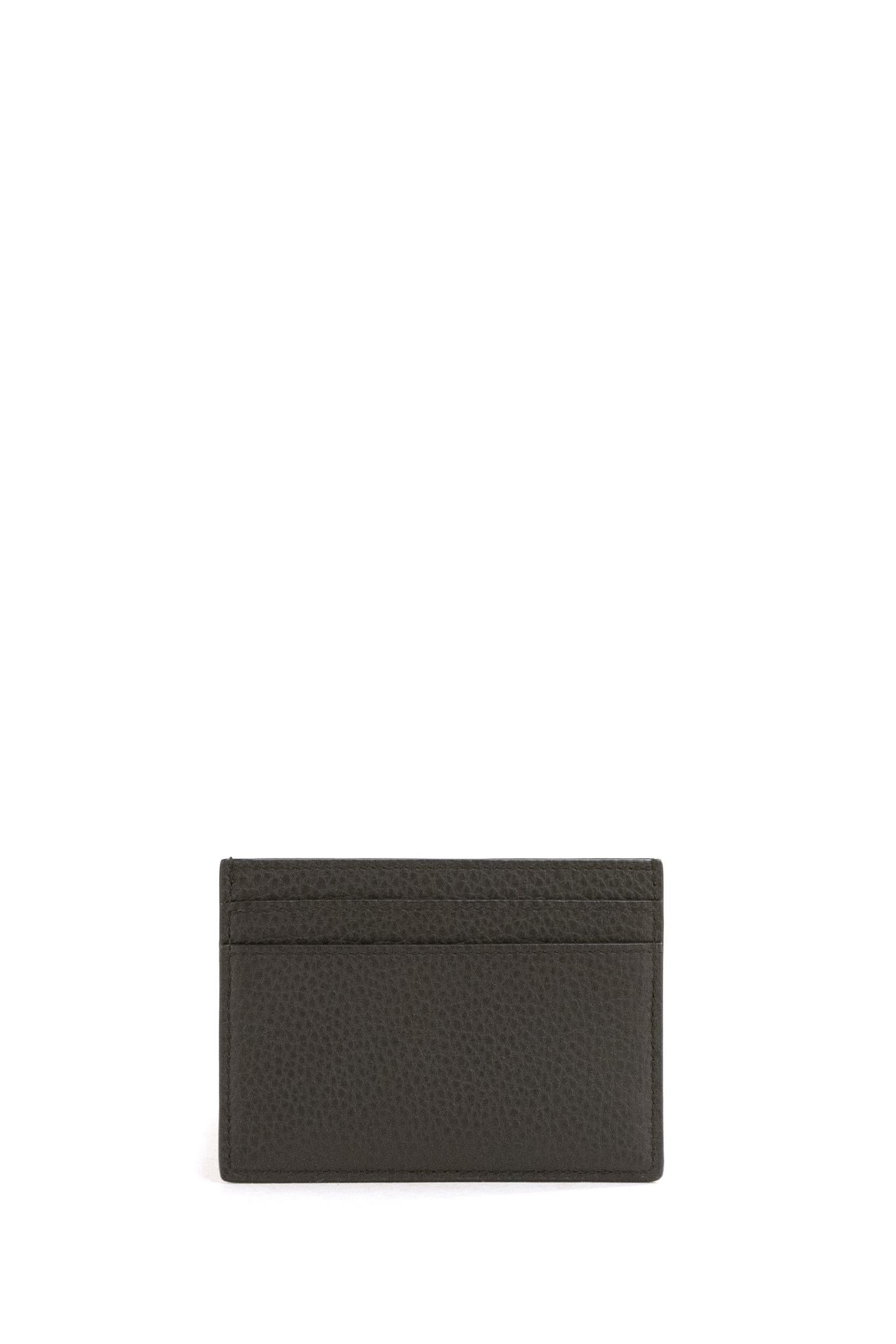 Porta carte Tiny in pelle martellata di colore marrone<BR/> 847951 AAELP 1997 SAINT LAURENT 