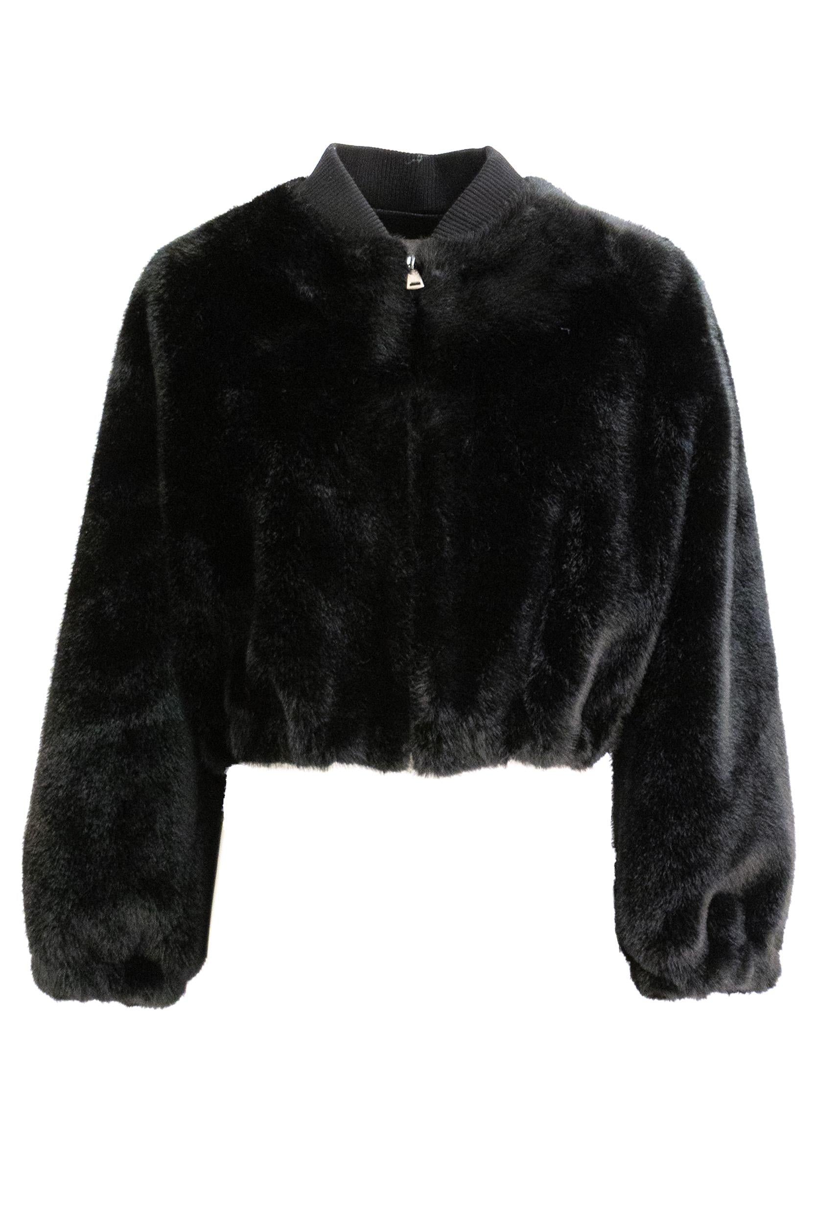 Blouson in Ecopelliccia<BR/> E3114 ECO MINK BLACK VALENTINI 1972 
