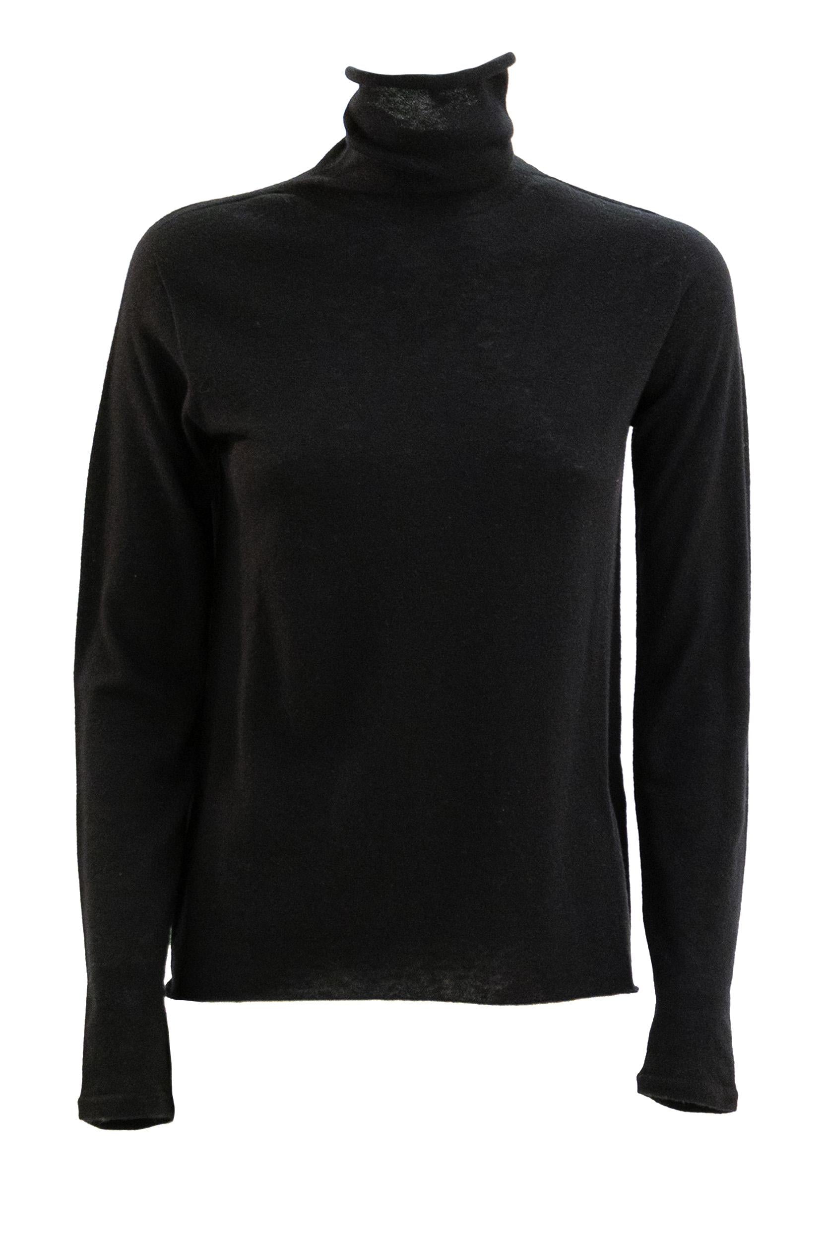 Pullover in cashmere di colore nero<BR/> H25M251-FPU672 002 MAJESTIC 