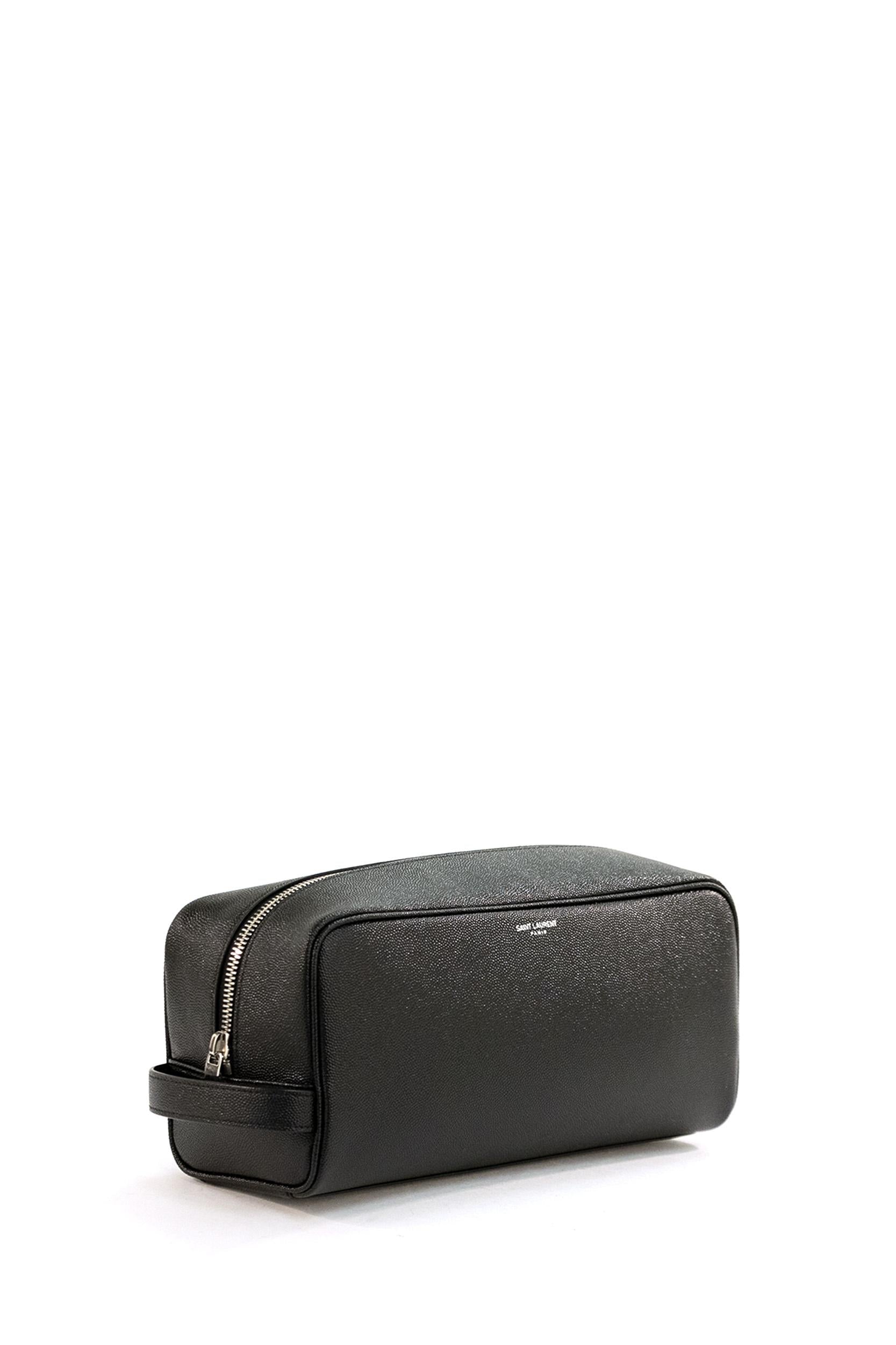 Beauty case in pelle Grain de Poudre di colore nero <BR/> 609347 1GF0N 1000 SAINT LAURENT 