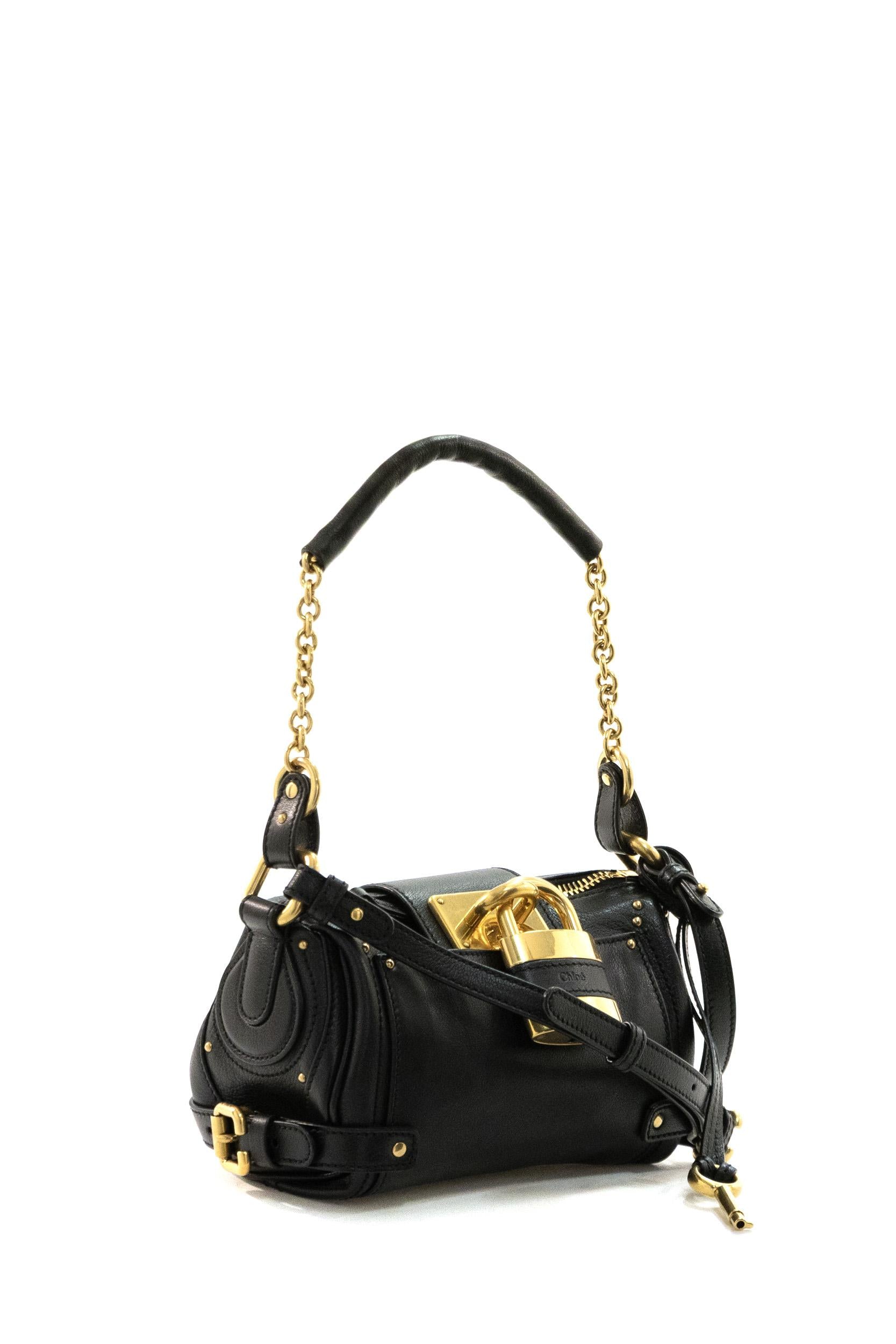 Borsa con Catena Paddington Piccola in Pelle Granata<BR/> 25WS803P75 001 CHLOE' 