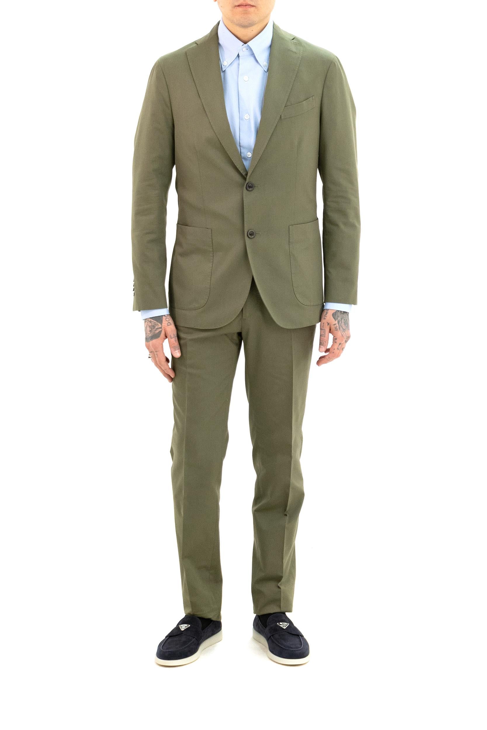 Abito in cotone color verde oliva<BR/> N13C2E SB6113 0560 BOGLIOLI 