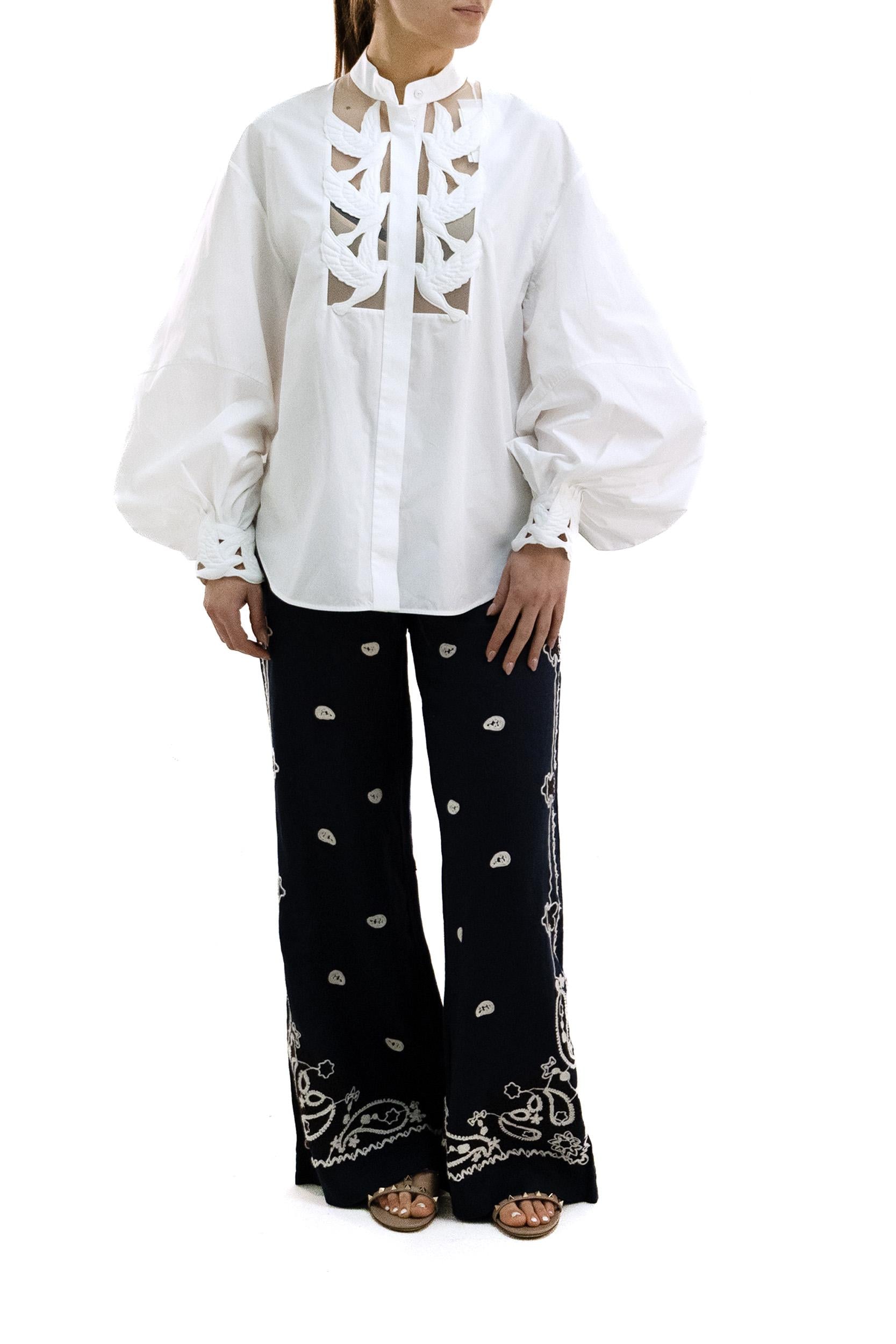 Blusa in cotone di colore bianco <BR/> 8426TS261 IVORY ZIMMERMANN 