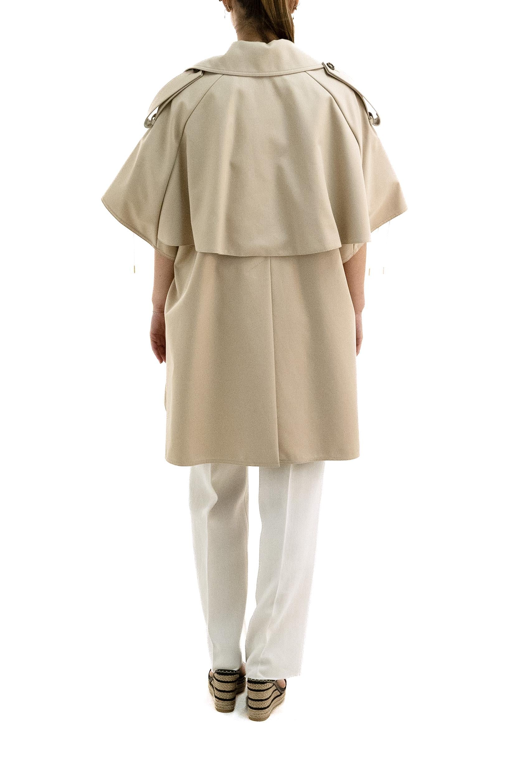 Mantella in gabardina di colore beige<BR/> MXAZEUS 001 MAX MARA 