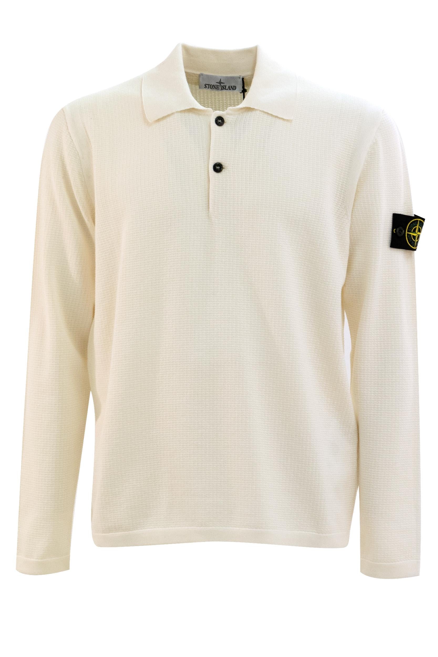 Polo a Maniche Lunghe in Cotone<BR/> L1S155100024 S01B2 V0093 STONE ISLAND 