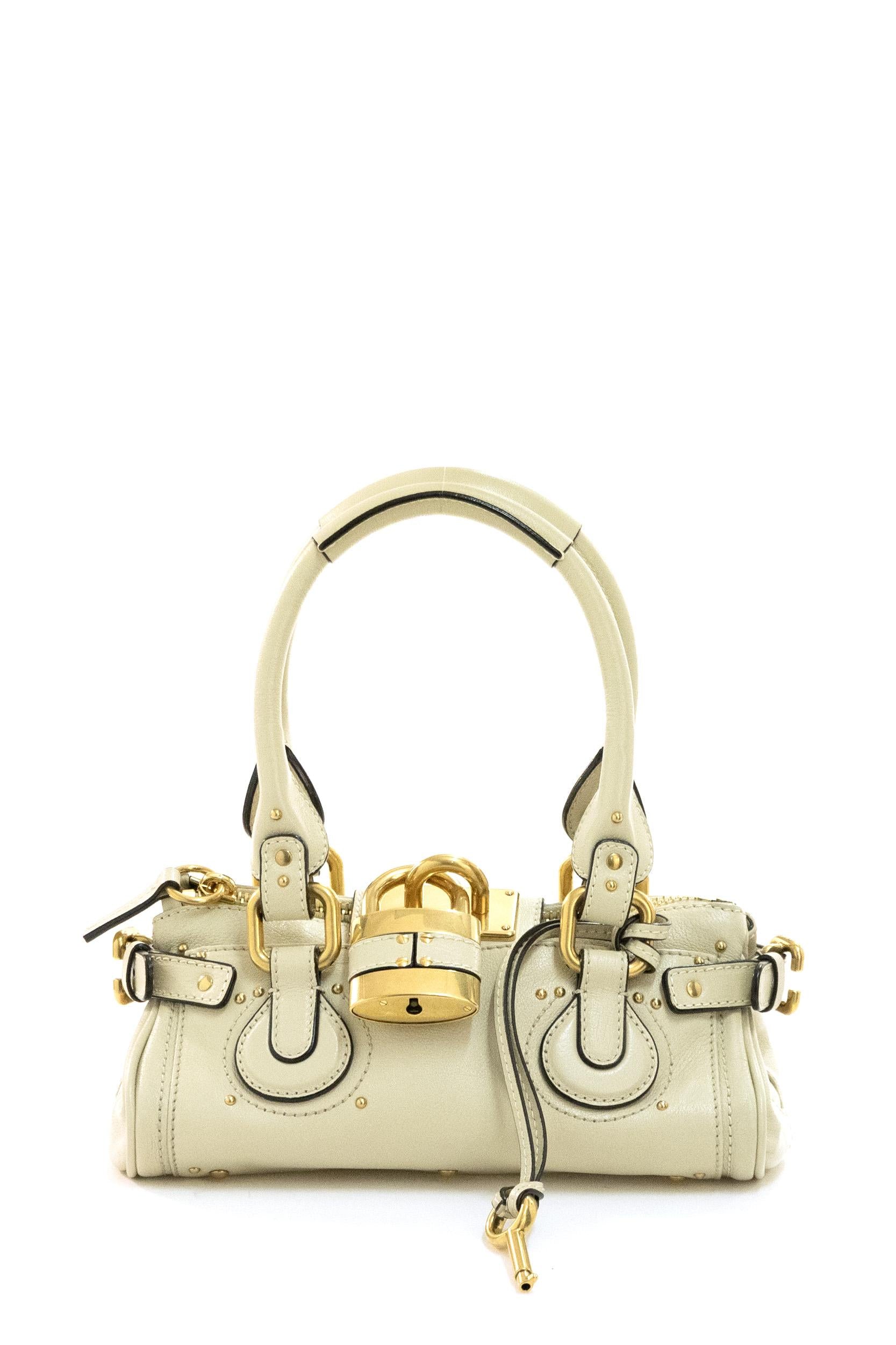 Borsa Paddington in pelle granata color crema<BR/> 26SS805P75 20S CHLOE' 