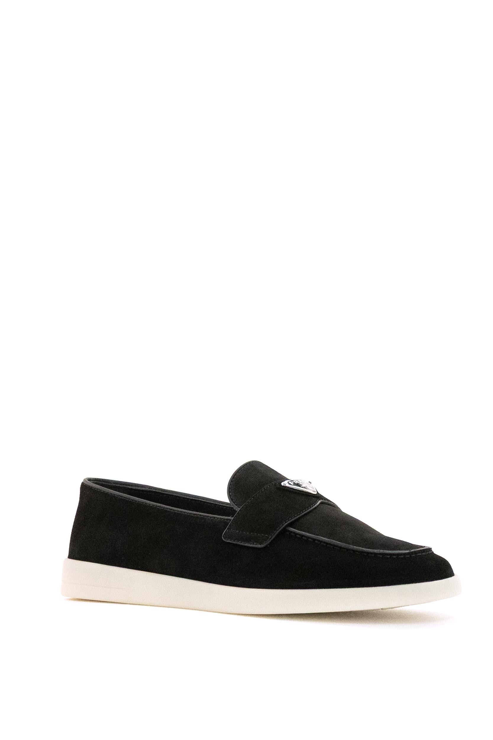 Mocassini in suede di colore nero<BR/> 2DG124 F G001 103 F0632 PRADA 