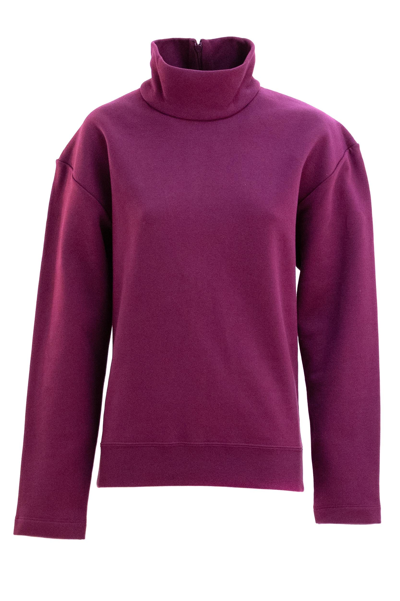 Felpa boxy in cotone di colore viola<BR/> 852468 Y36SW 5022 SAINT LAURENT 