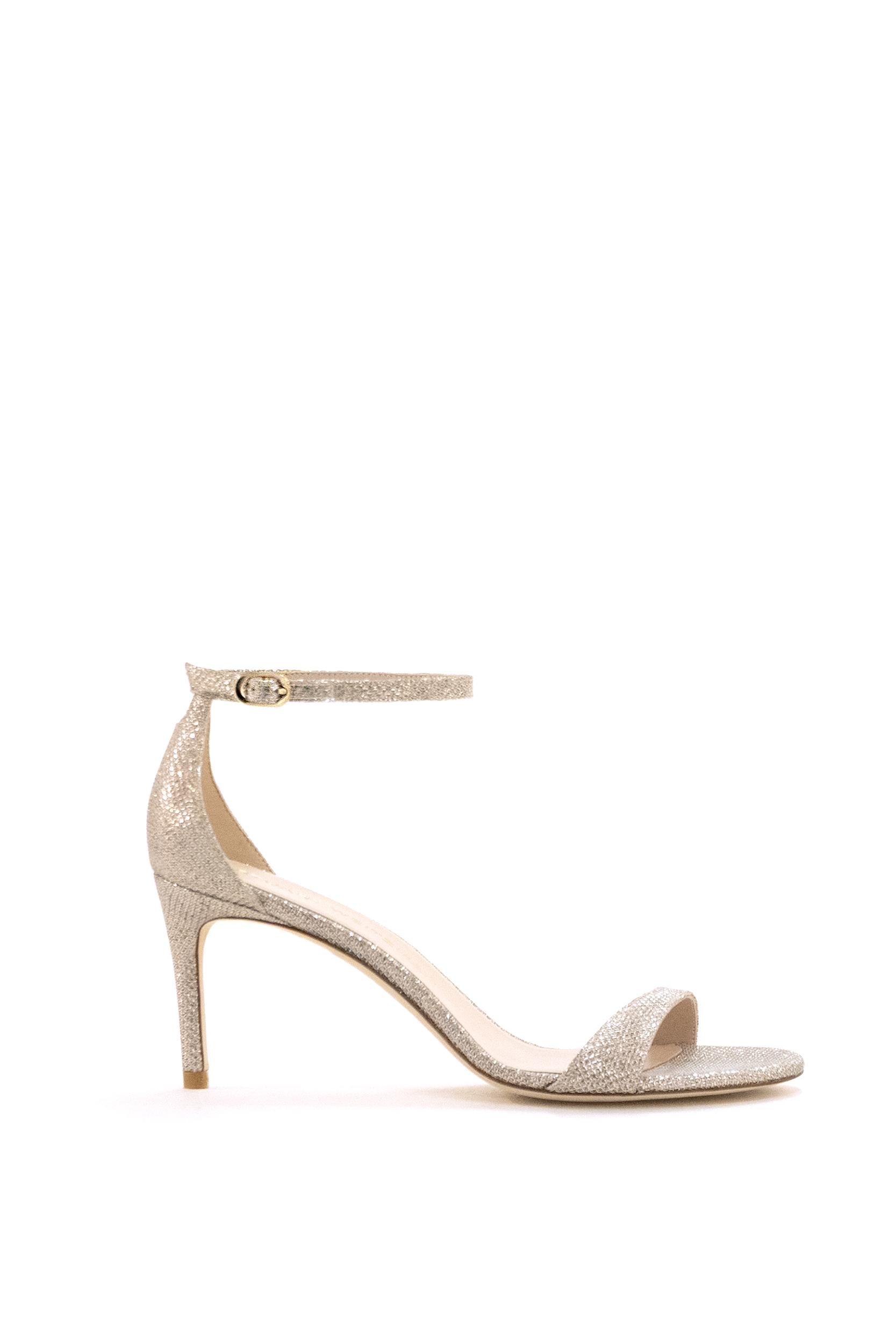 Sandali Nudist in Pelle Stampata<BR/> NUDIST II SANDAL 75 POUDRE STUART WEITZMAN 