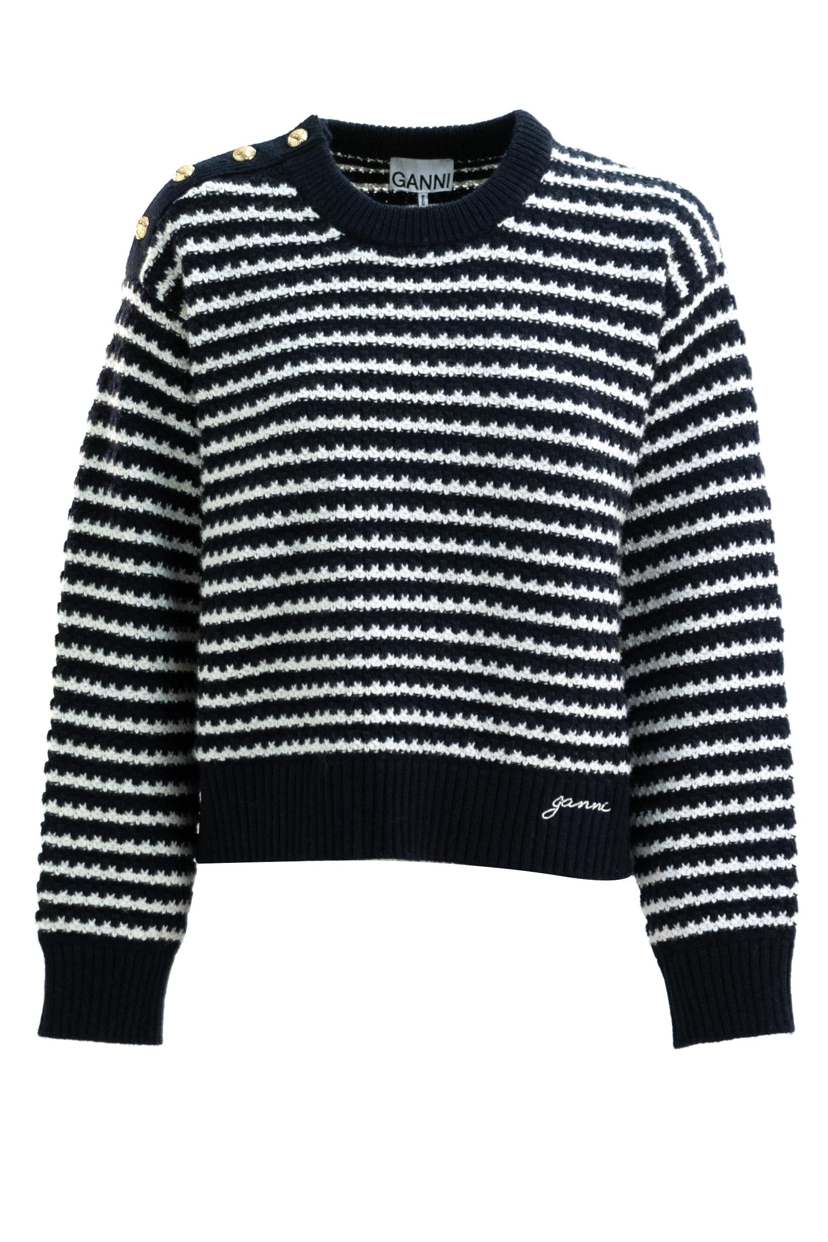 Pullover in lana di colore blu<BR/> K2550 683 GANNI 