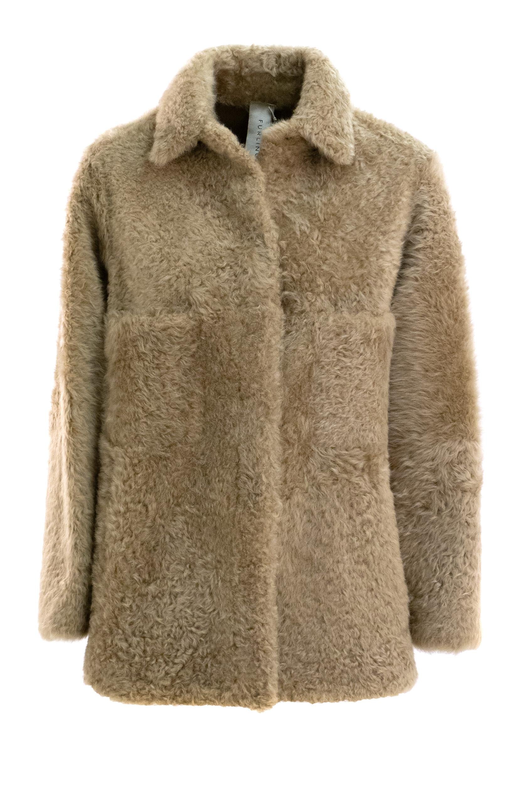 FURLING Giacca in montone PERLA TEDDY colore beige<BR/> PERLA TEDDY METEKO FURLING BY GIANI 