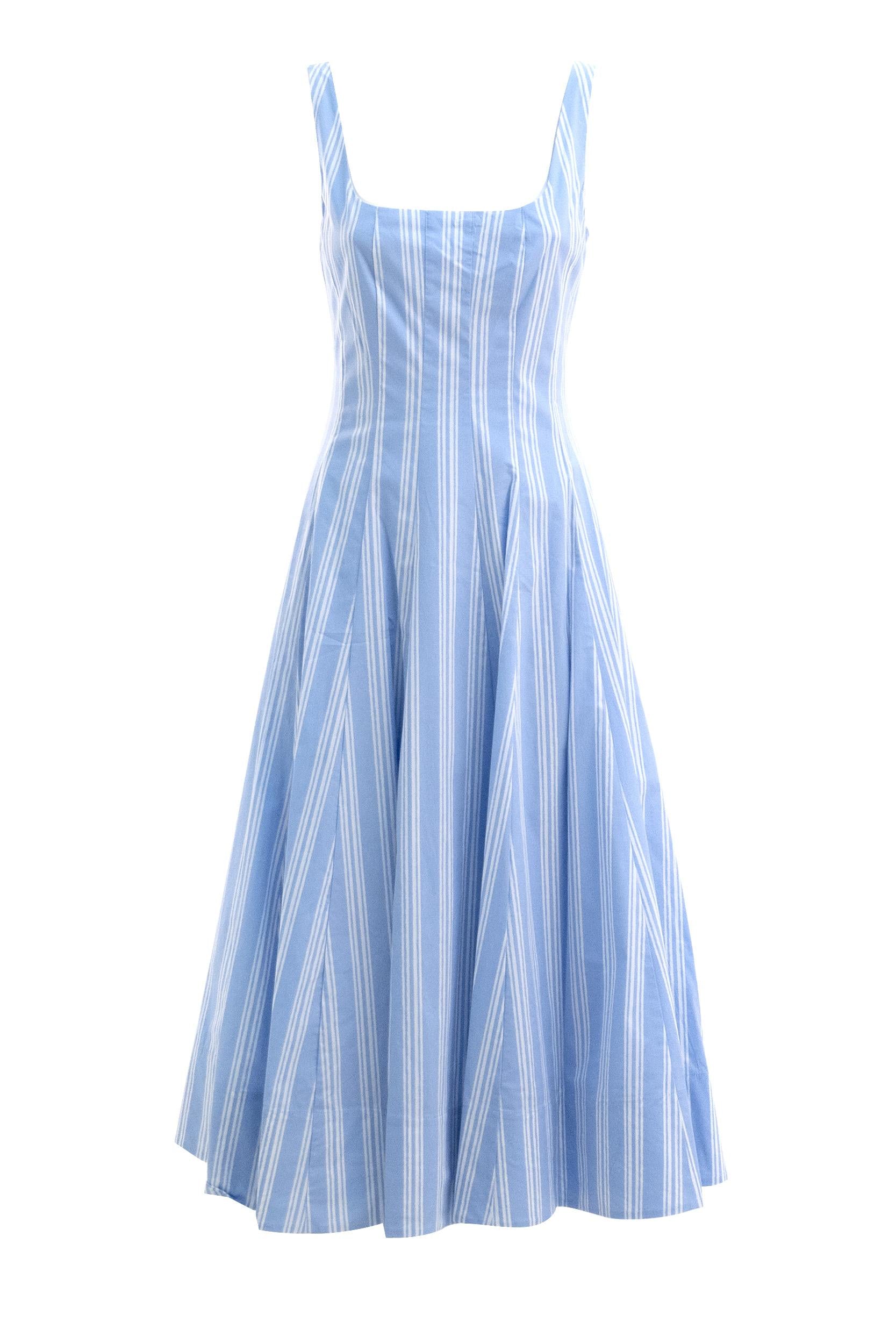 Abito Wells a Righe in Popeline<BR/> R26S2273SP VNST STAUD 