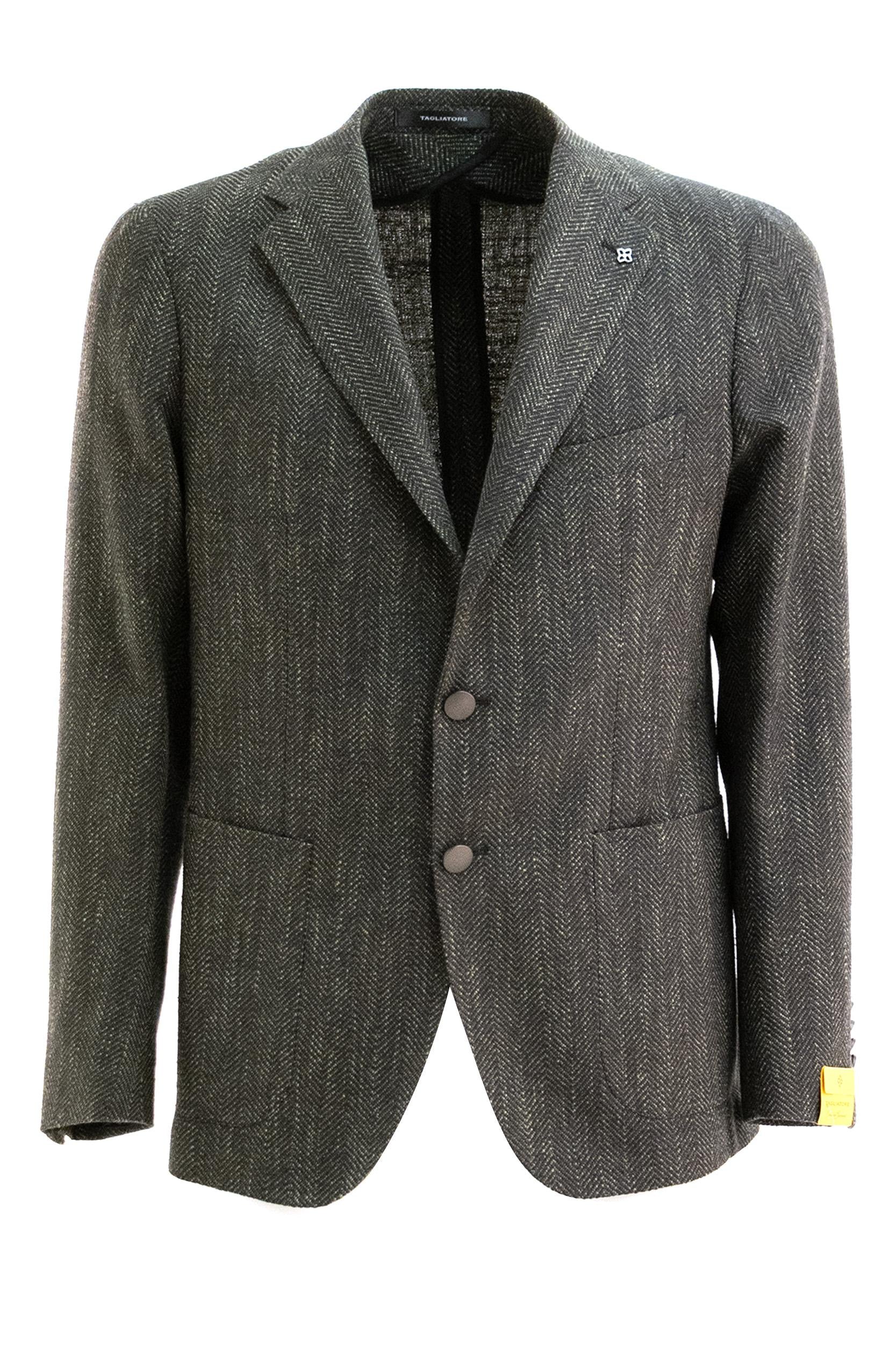 Giacca In lana spinatai color verde e nero <BR/> 1SMC22K-AI C90019S EV861 TAGLIATORE 