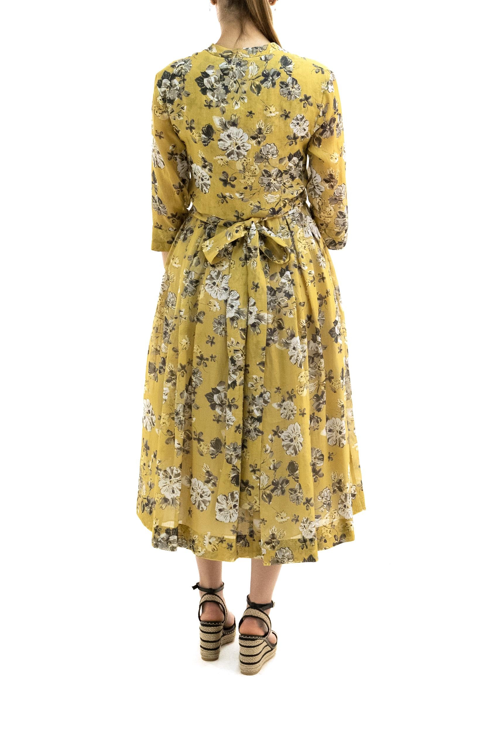 Abito in tela ramiè color ocra <BR/> SMMESTREMO 010 S MAX MARA 
