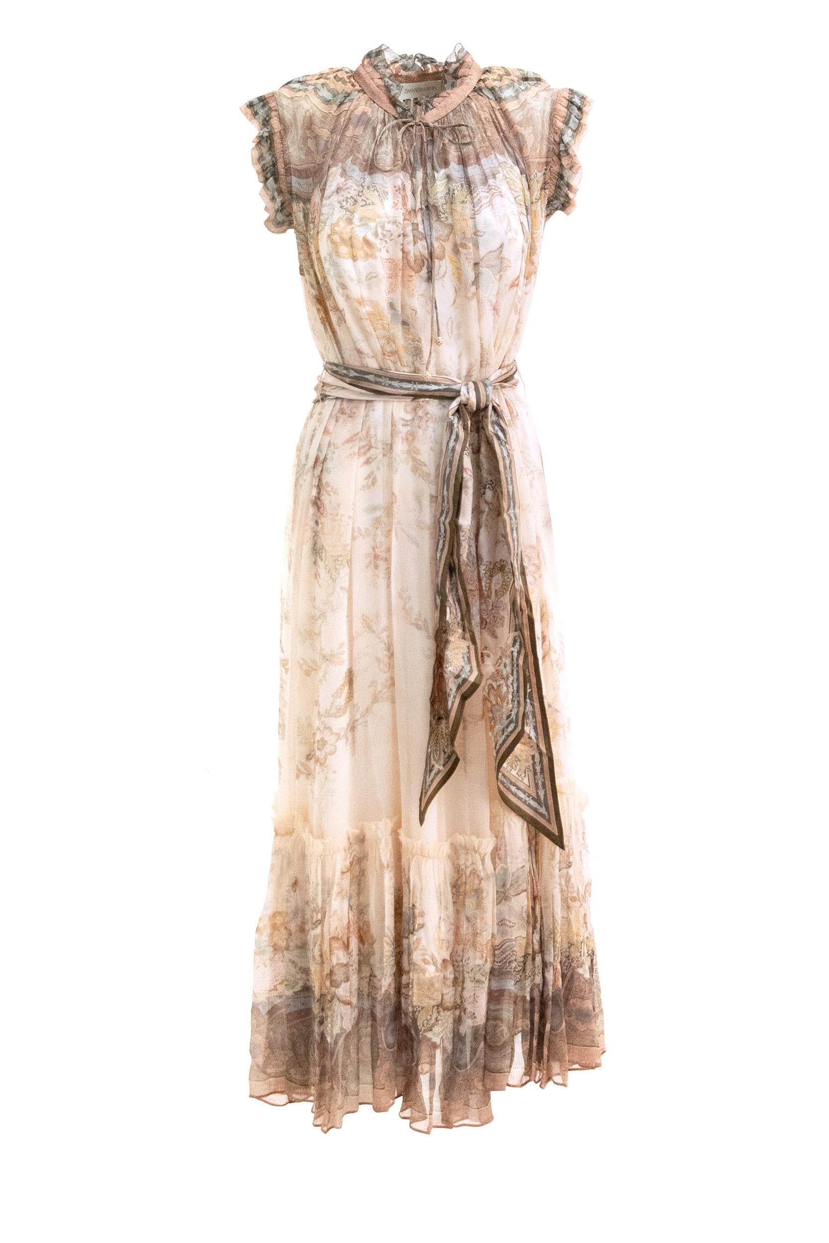 Abito midi Alchemy con stampa floreale di colore rosa <BR/> 7280DS262 PINK ZIMMERMANN 