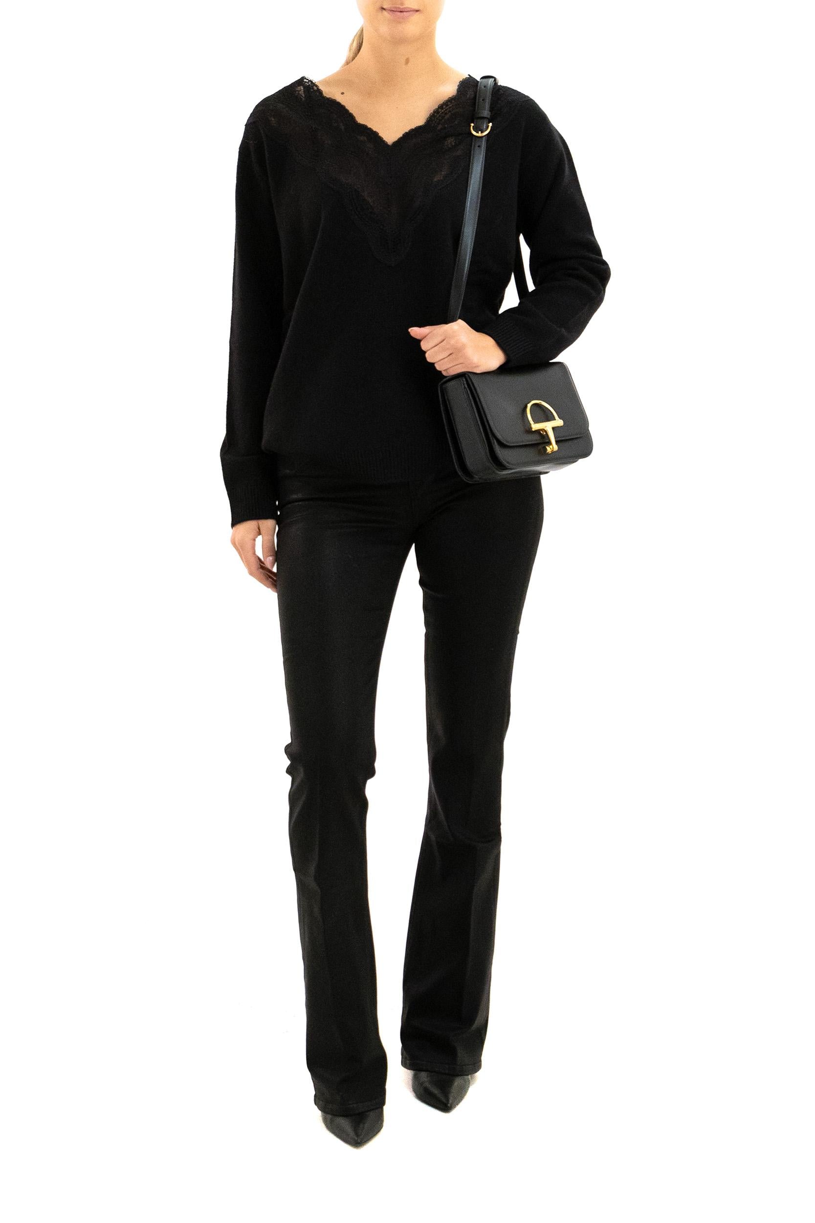 Pullover in lana e cashmere di colore nero<BR/> 848255 XKE91 1000 GUCCI 