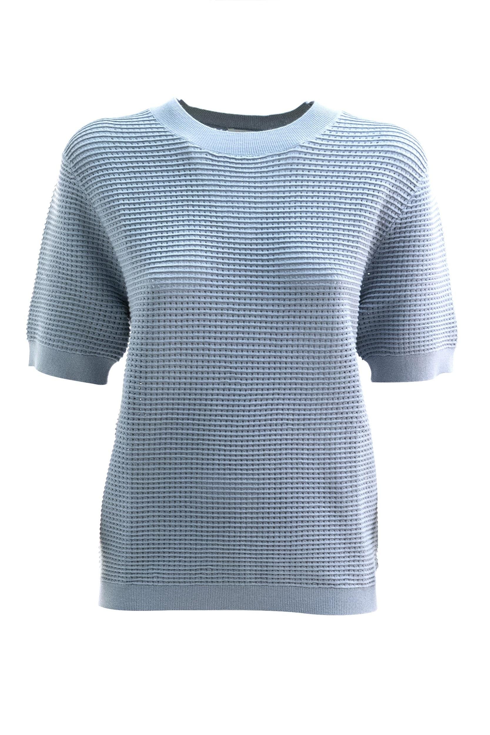 T-shirt a nido d'ape di colore azzurro<BR/> RENFIELD-D540939 011 P.A.R.O.S.H. 