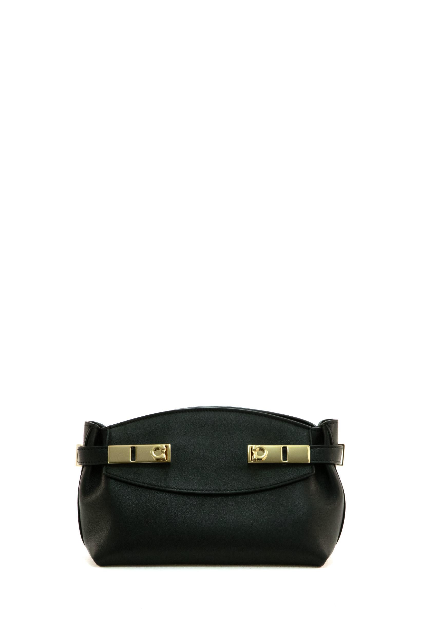 Borsa Hug<BR/> 215974 0768846 NERO FERRAGAMO 