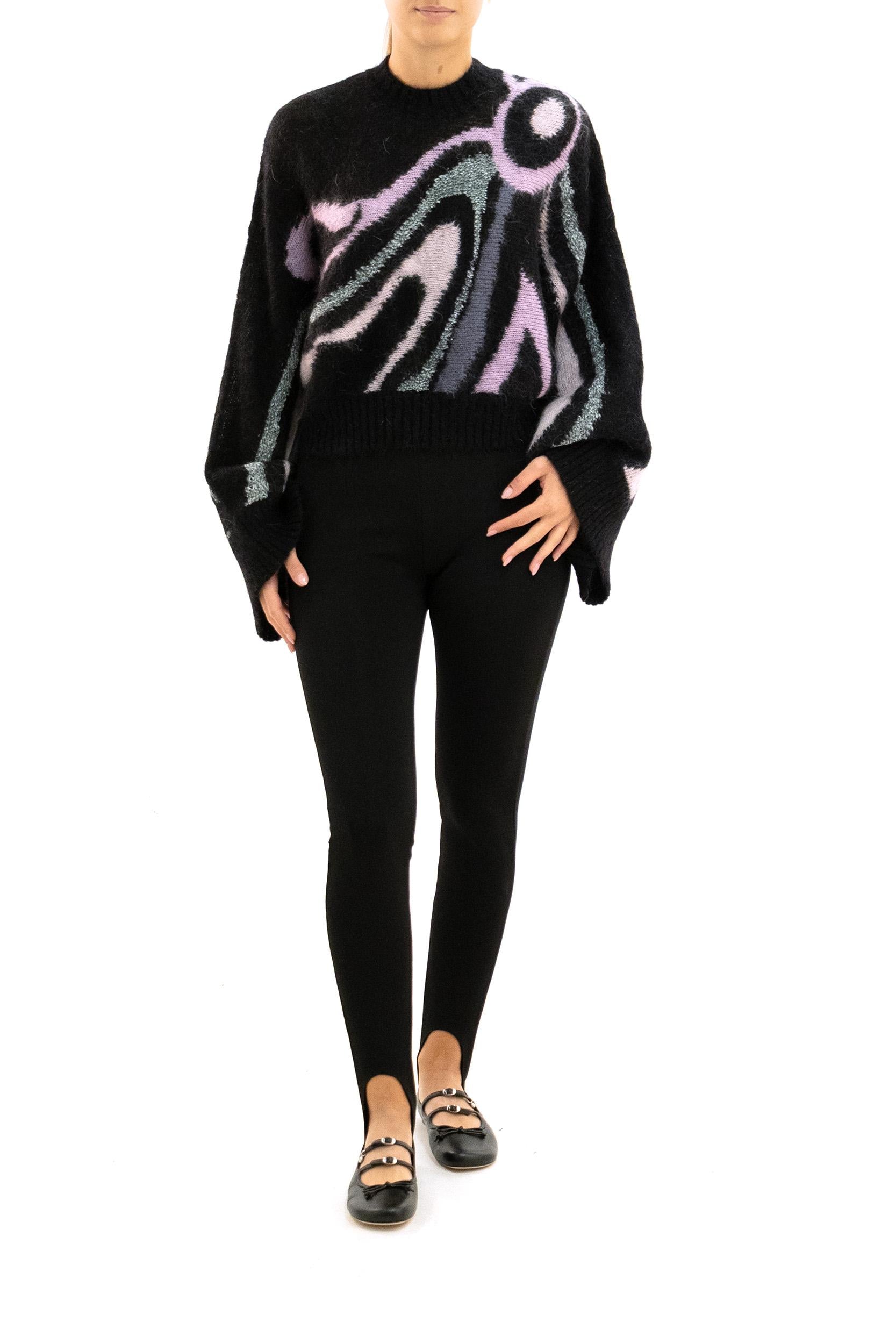 Pullover in mohair  con motivo geometrico multicolore<BR/> 5UKM80 5U967 002 EMILIO PUCCI 