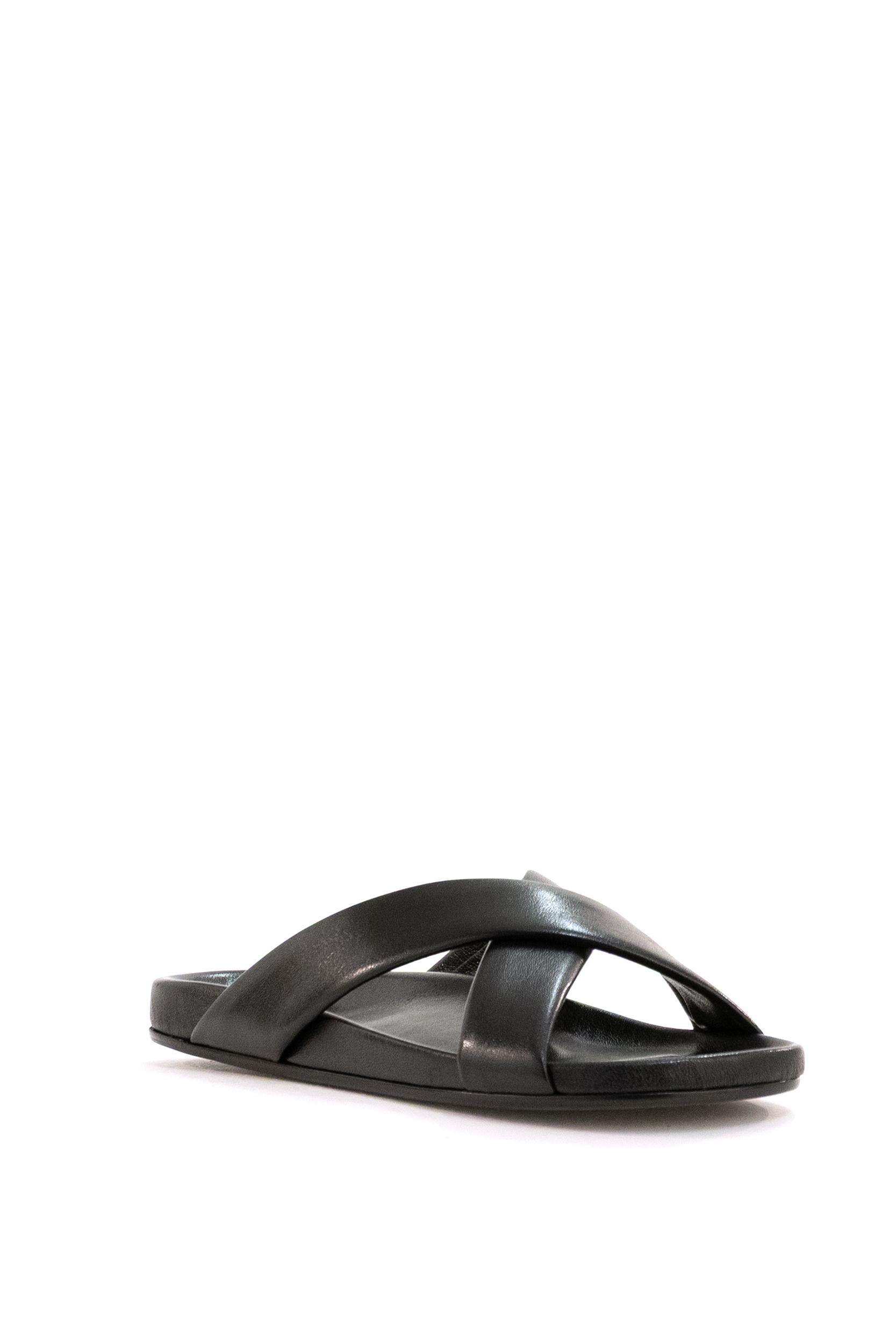 Sandali Nichols in pelle di colore nero<BR/> 860982 AAF4C 1000 SAINT LAURENT 