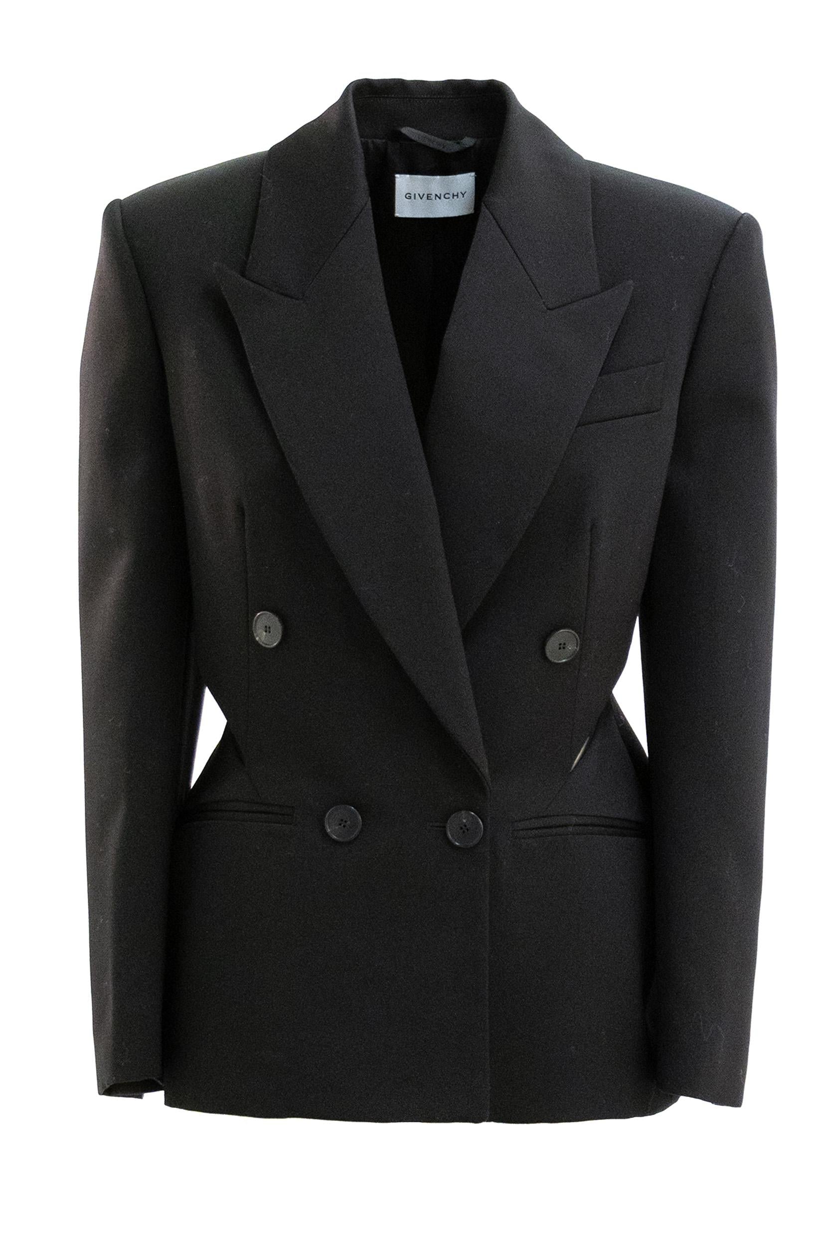 Giacca doppiopetto in lana di colore nero <BR/> BW30LZ15CT 001 GIVENCHY 