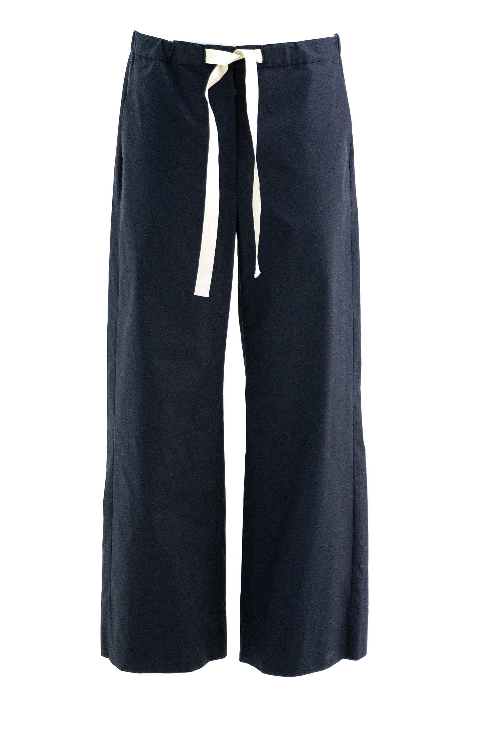 Pantaloni in cotone di colore blu<BR/> SMMARGENTO 005 S MAX MARA 