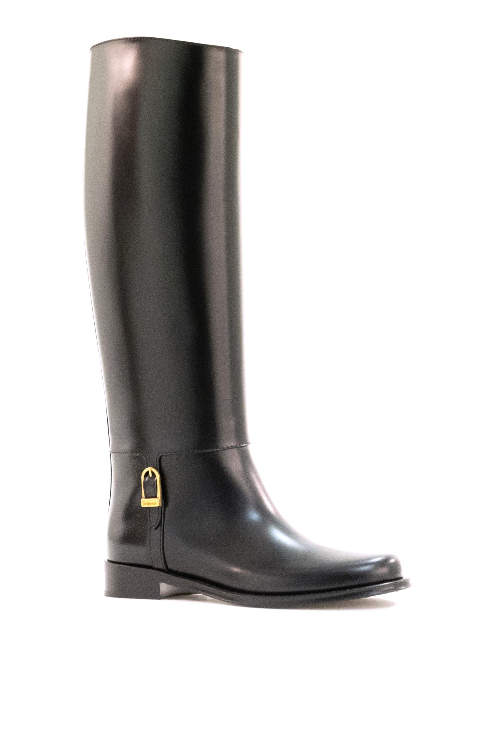 Stivali Julia Pelle Nero<BR/> 840698 AAEHR 1000 SAINT LAURENT 