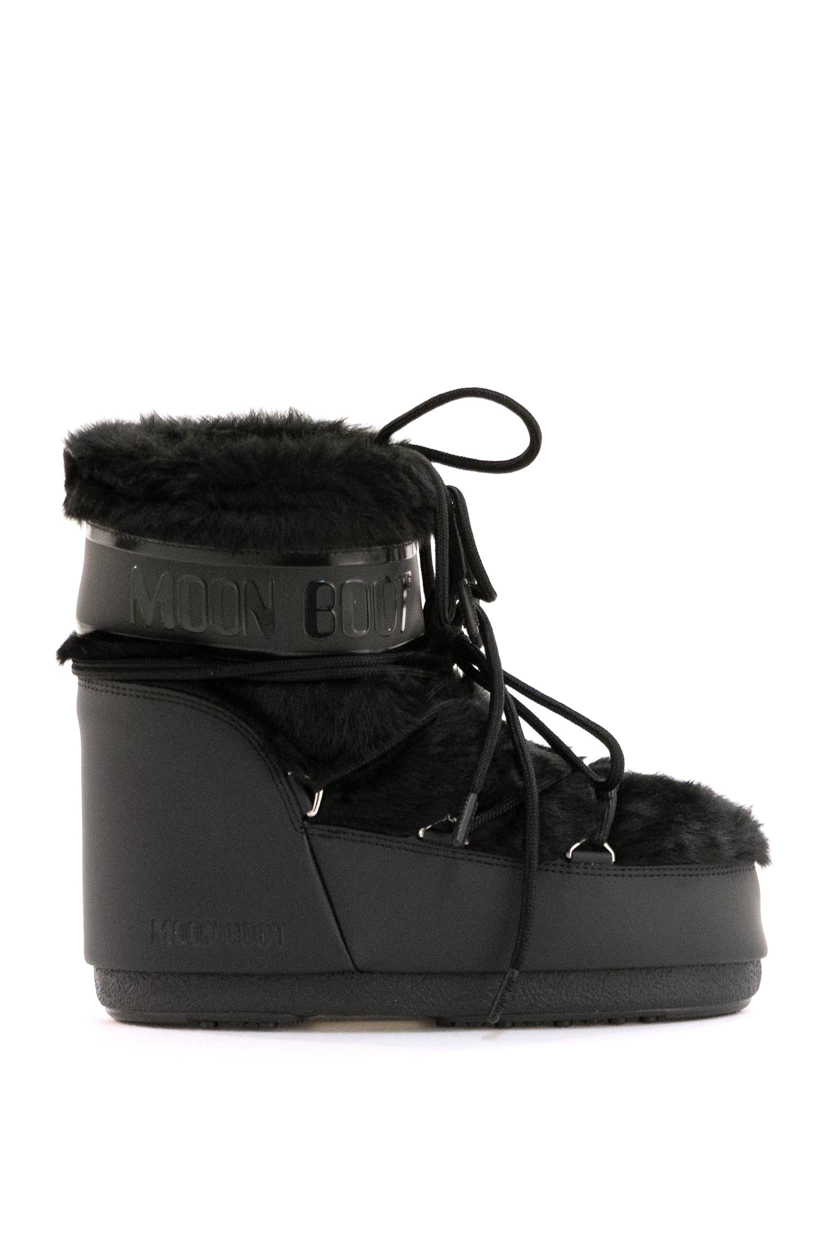 Icon Low ecopelliccia nera<BR/> 80D1409390 N001 MOON BOOT 