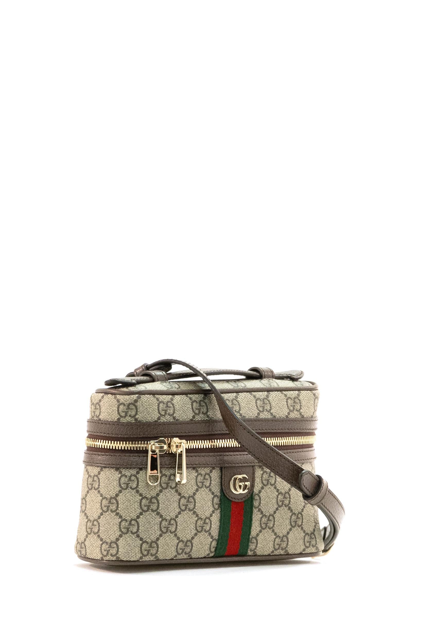 Vanity bag Ophidia in tessuto GG beige e marrone scuro<BR/> 838491 FAE0P 9746 GUCCI 