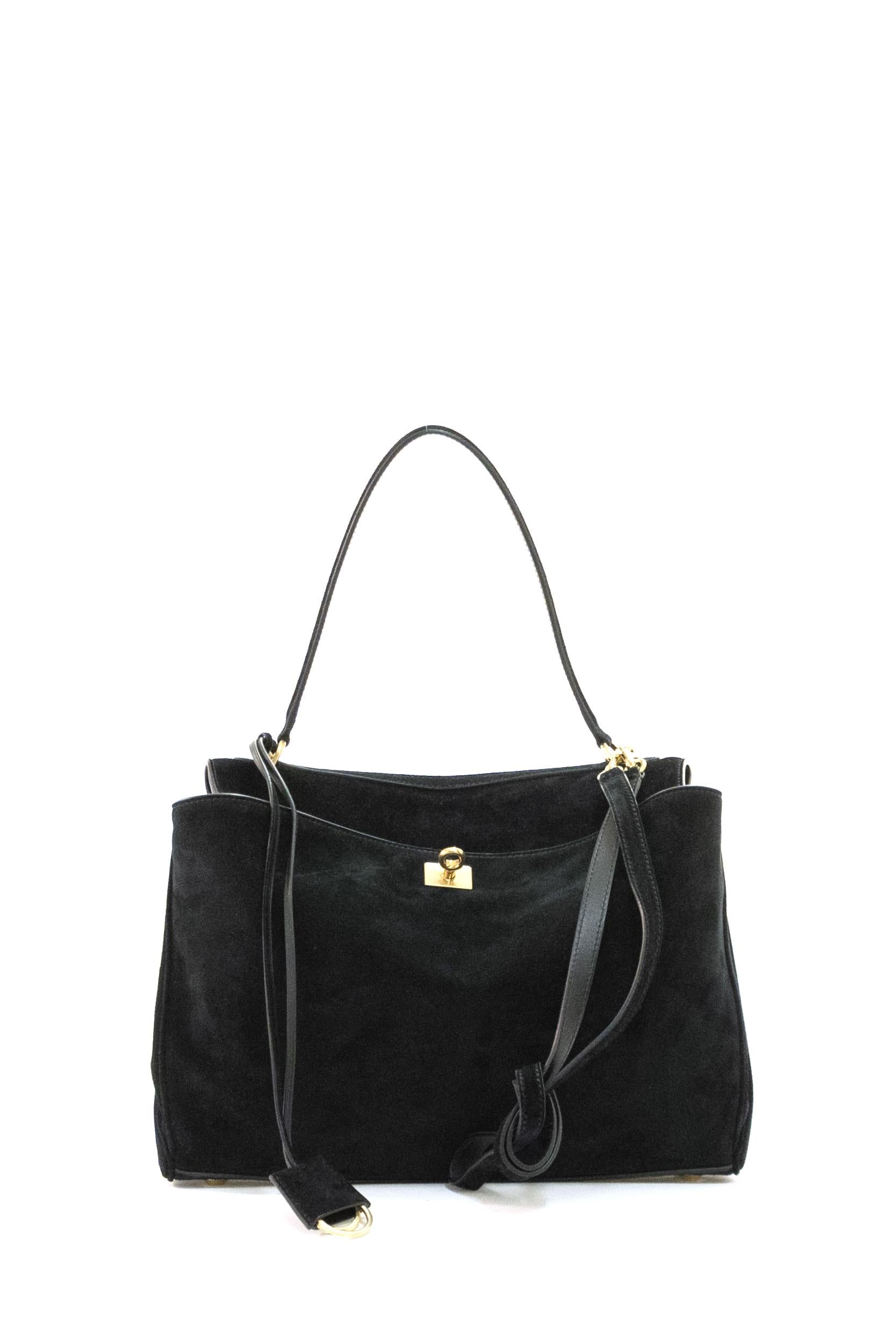 Borsa Rodeo in suede di colore nero<BR/> 789772 2ACKO 1000 BALENCIAGA 