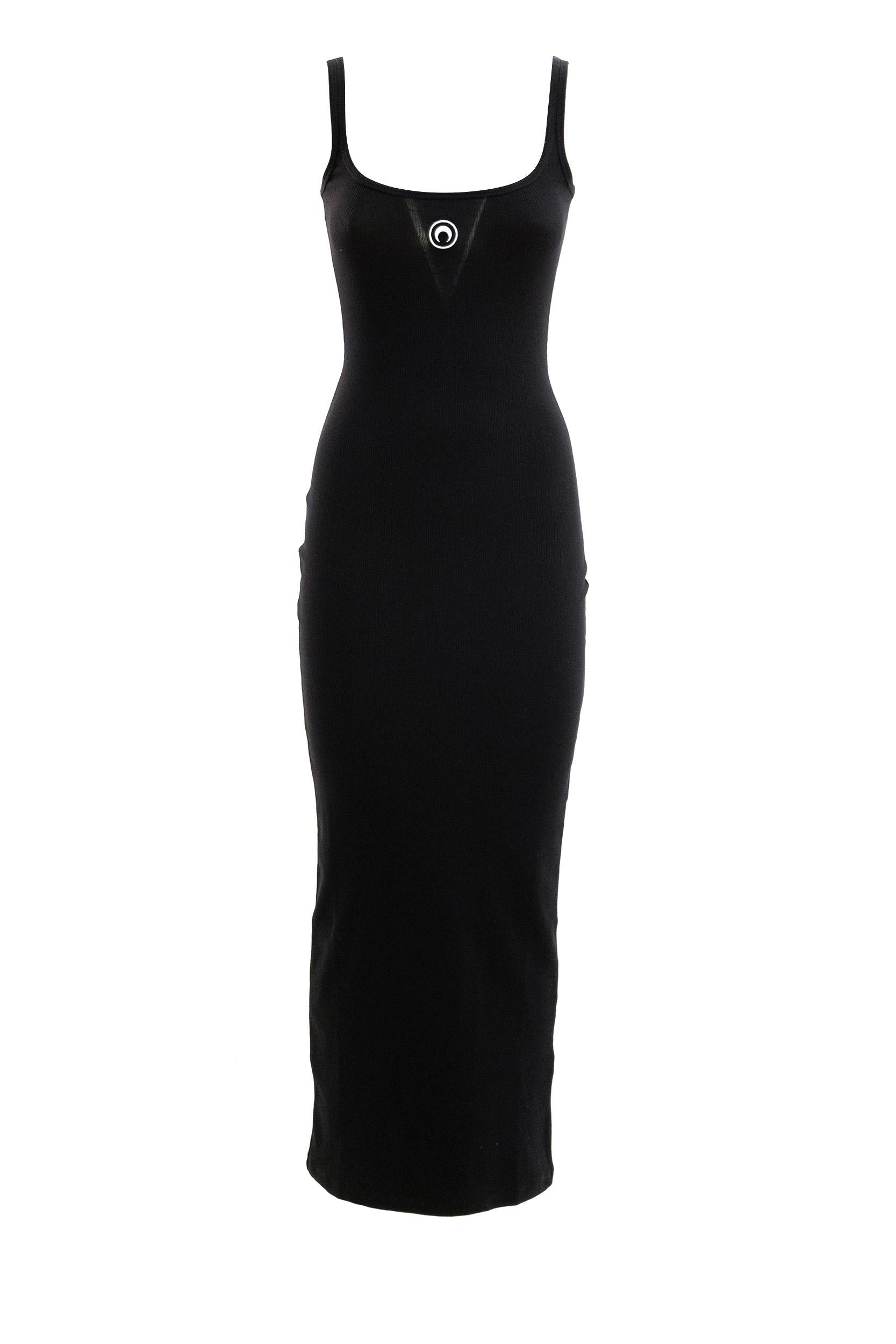 Abito Lungo in Jersey di Cotone<BR/> WDR483A CJER0011 BK99 MARINE SERRE 