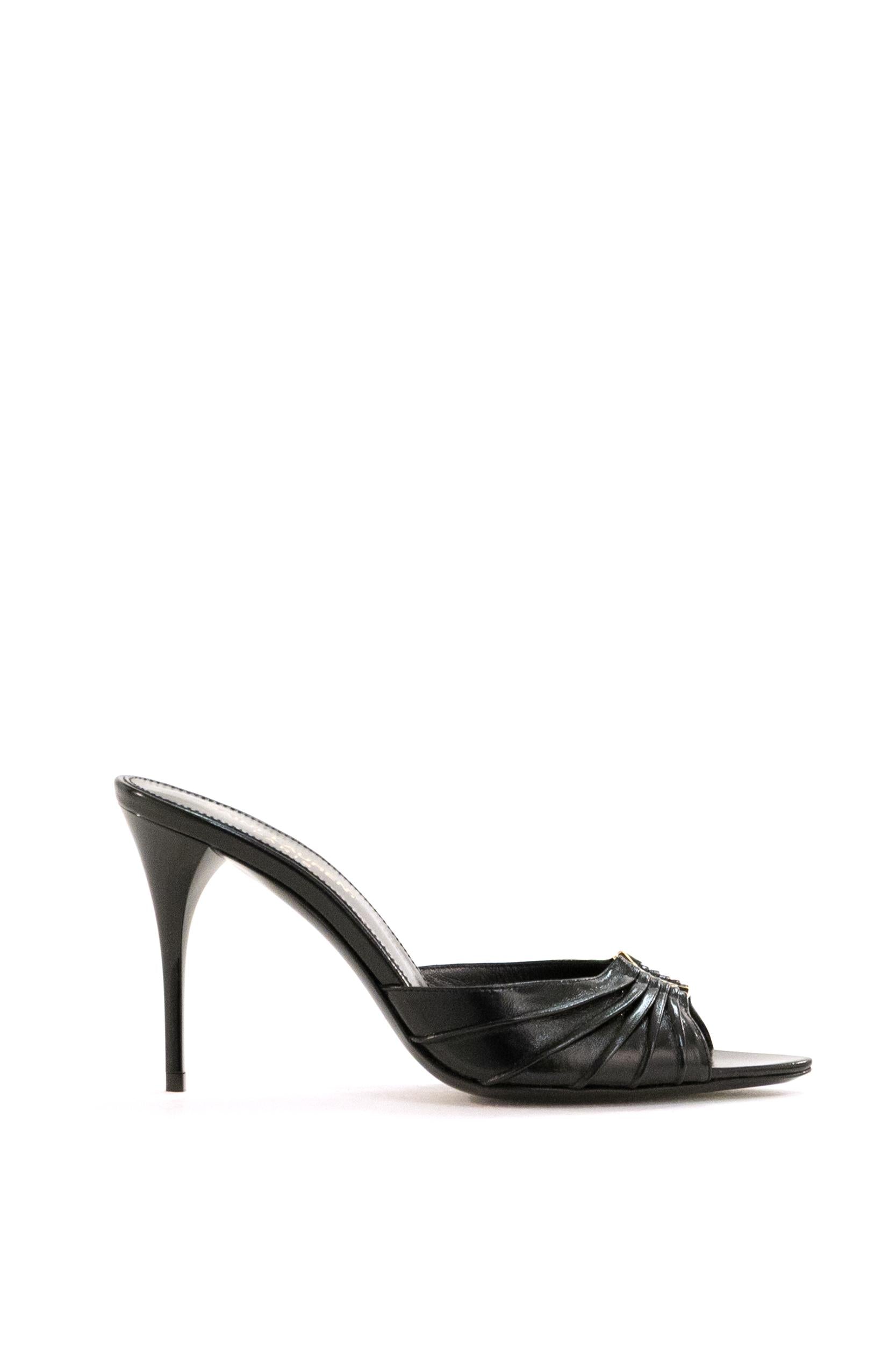 Mule Babylon in Pelle liscia colore nero<BR/> 799606 AAC4K 1000 SAINT LAURENT