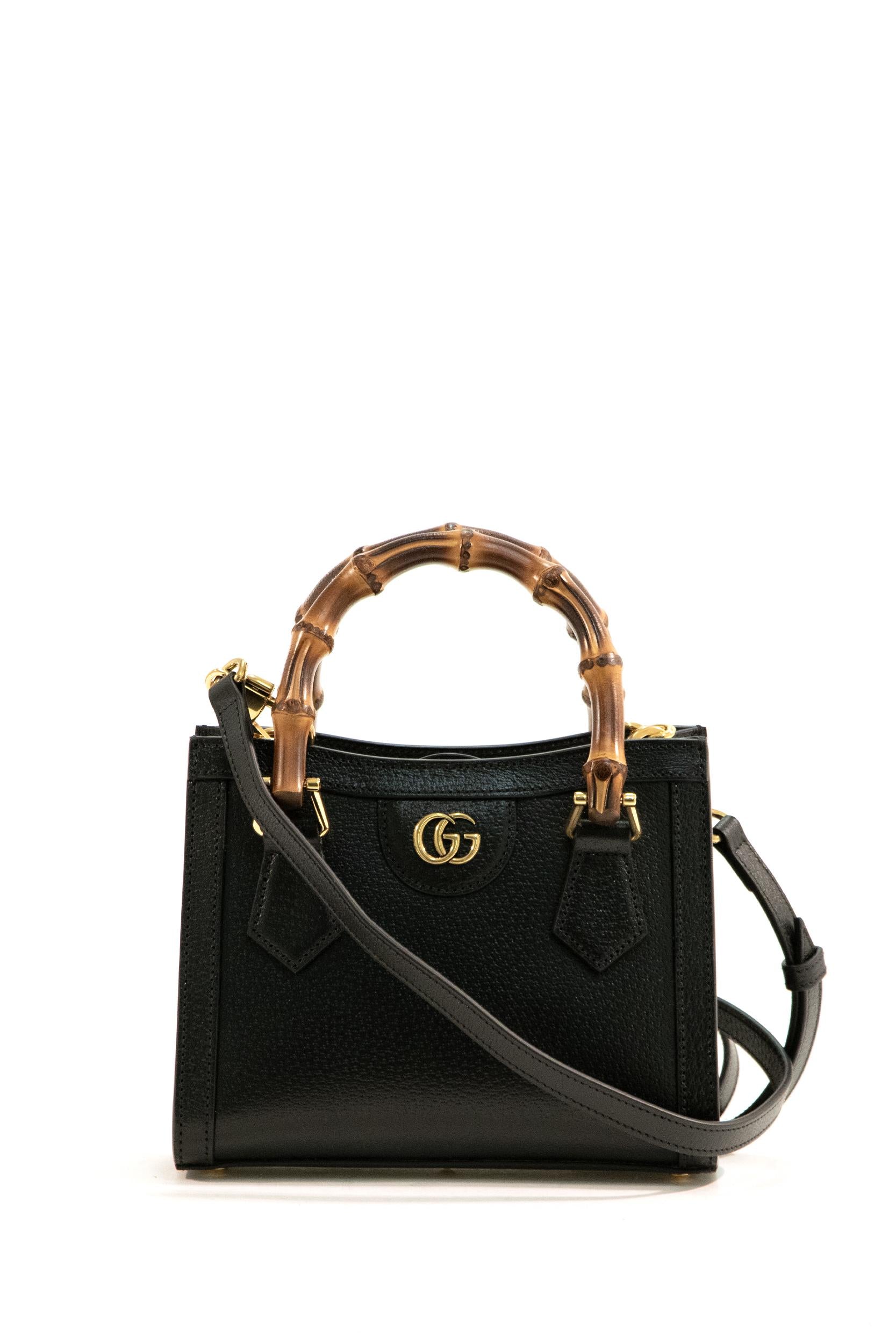 Borsa Diana in pelle martellata color nero 702732 U3ZDT 1073 GUCCI 