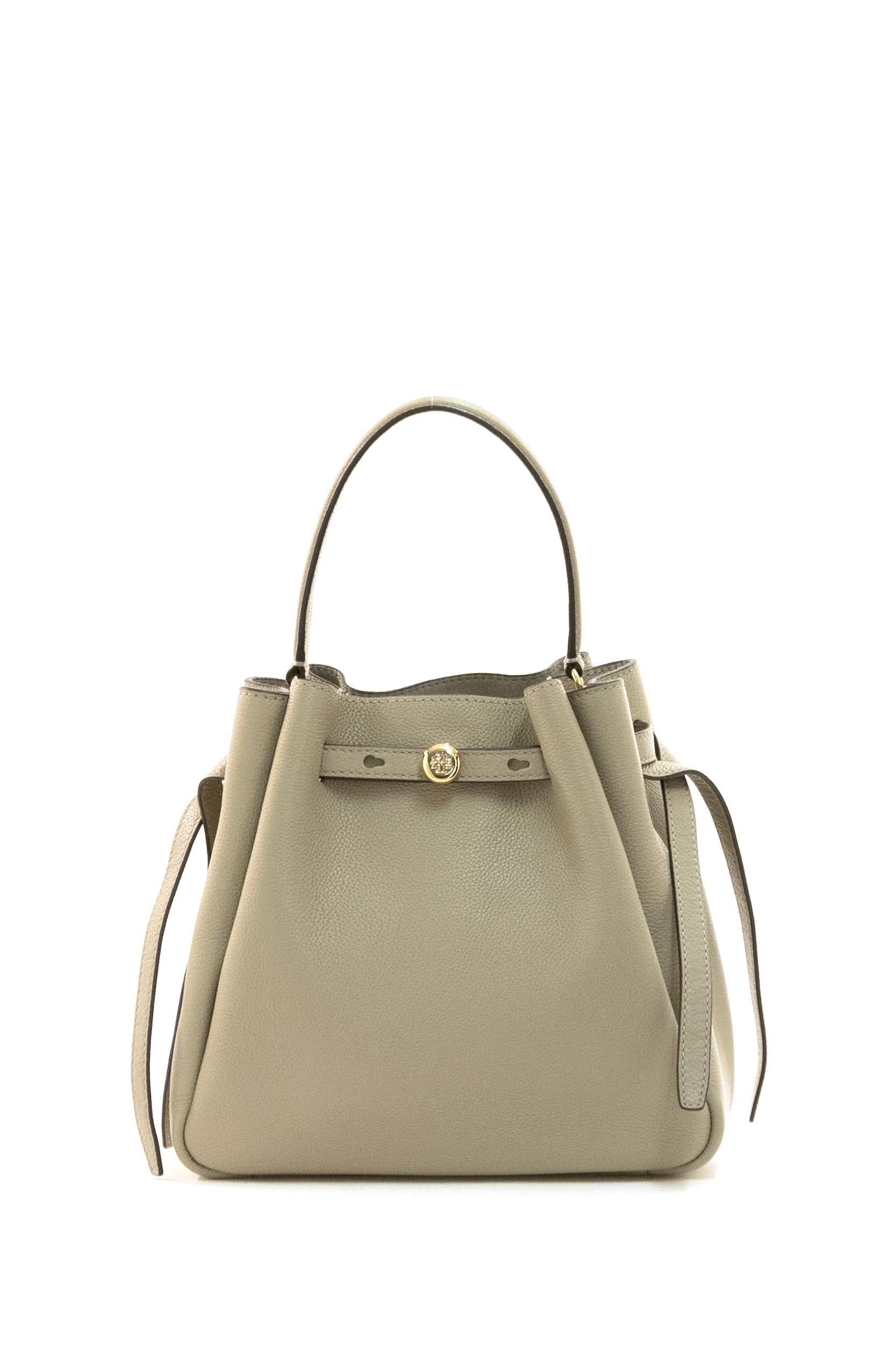 Borsa Romy in pelle martellata color tortora<BR/> 166982 023 TORY BURCH 