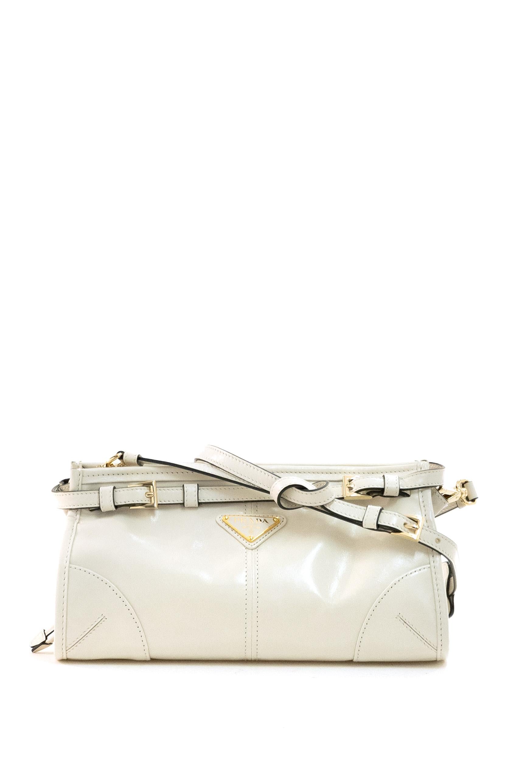 Borsa Prada Bonnie small in pelle di colore bianco<BR/> 1BH215 2CYR F0PG7 PRADA 