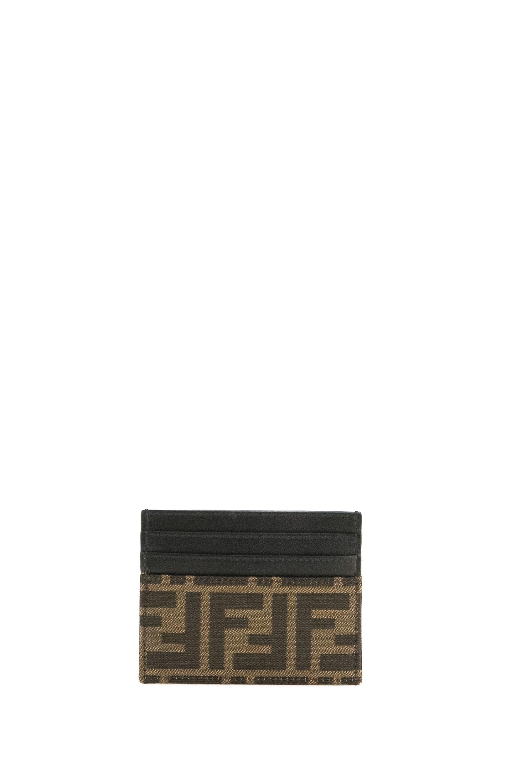 Portacarte FF Jaquard Pelle Nero<BR/> 7M0164 ALWK F0L3T FENDI 