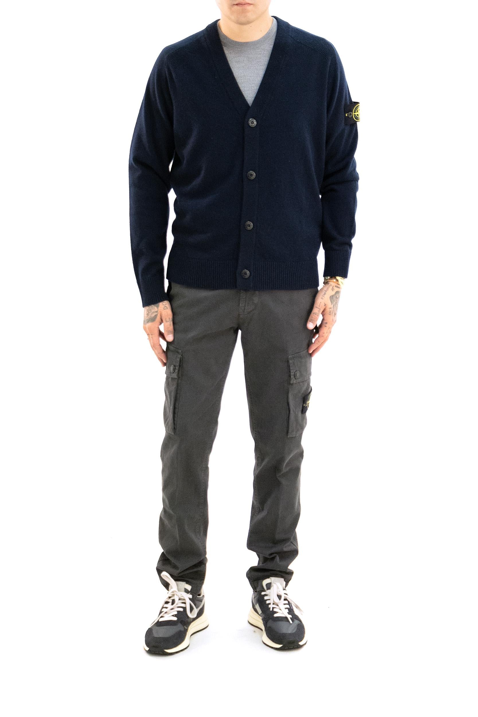 Cardigan in Lana Blu<BR/> K2S155100065 S00B4 V0020 STONE ISLAND 