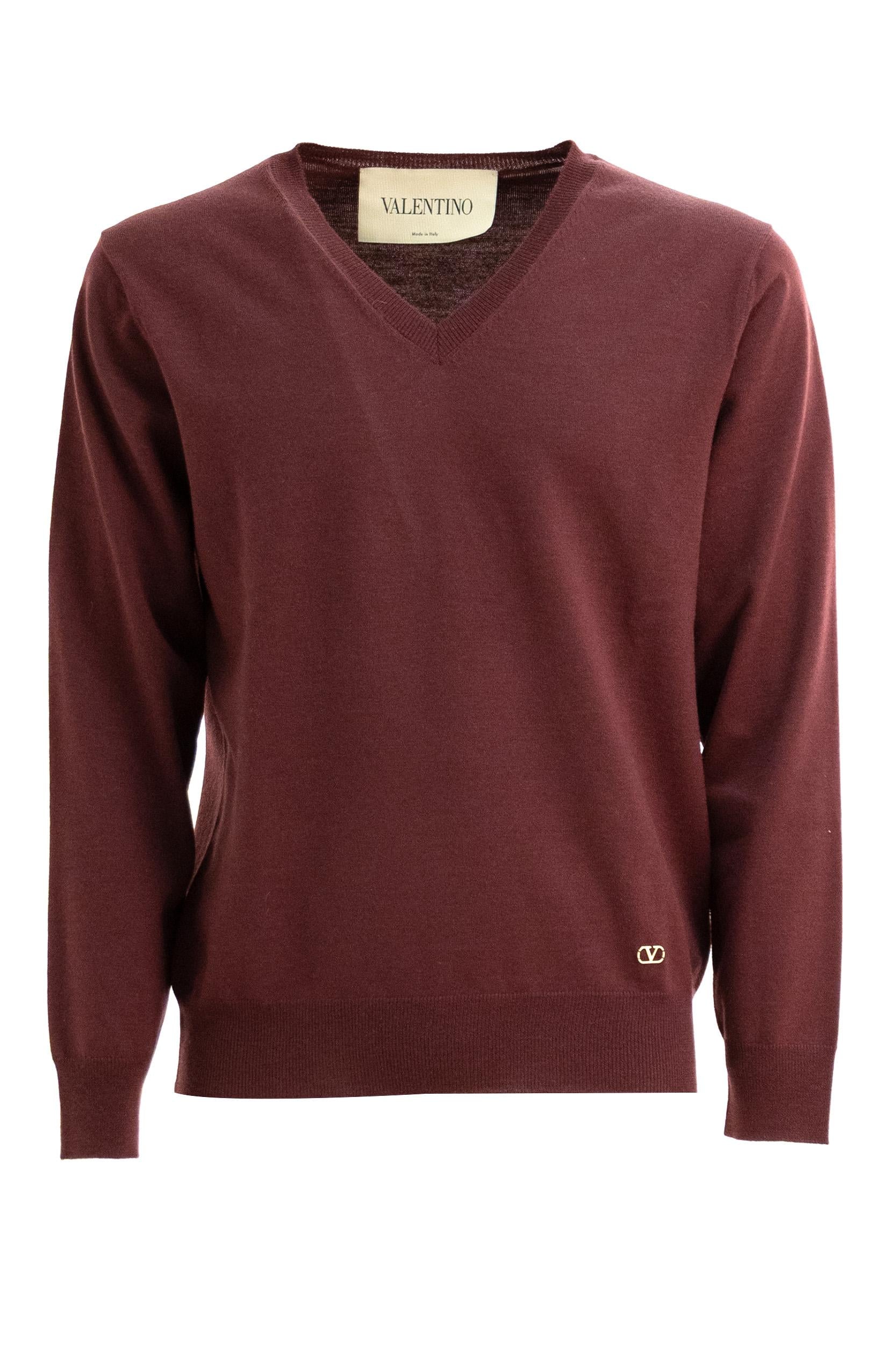 Pullover in lana vergine di colore bordeaux<BR/> 9V3KC39BBLY 697 VALENTINO GARAVANI 