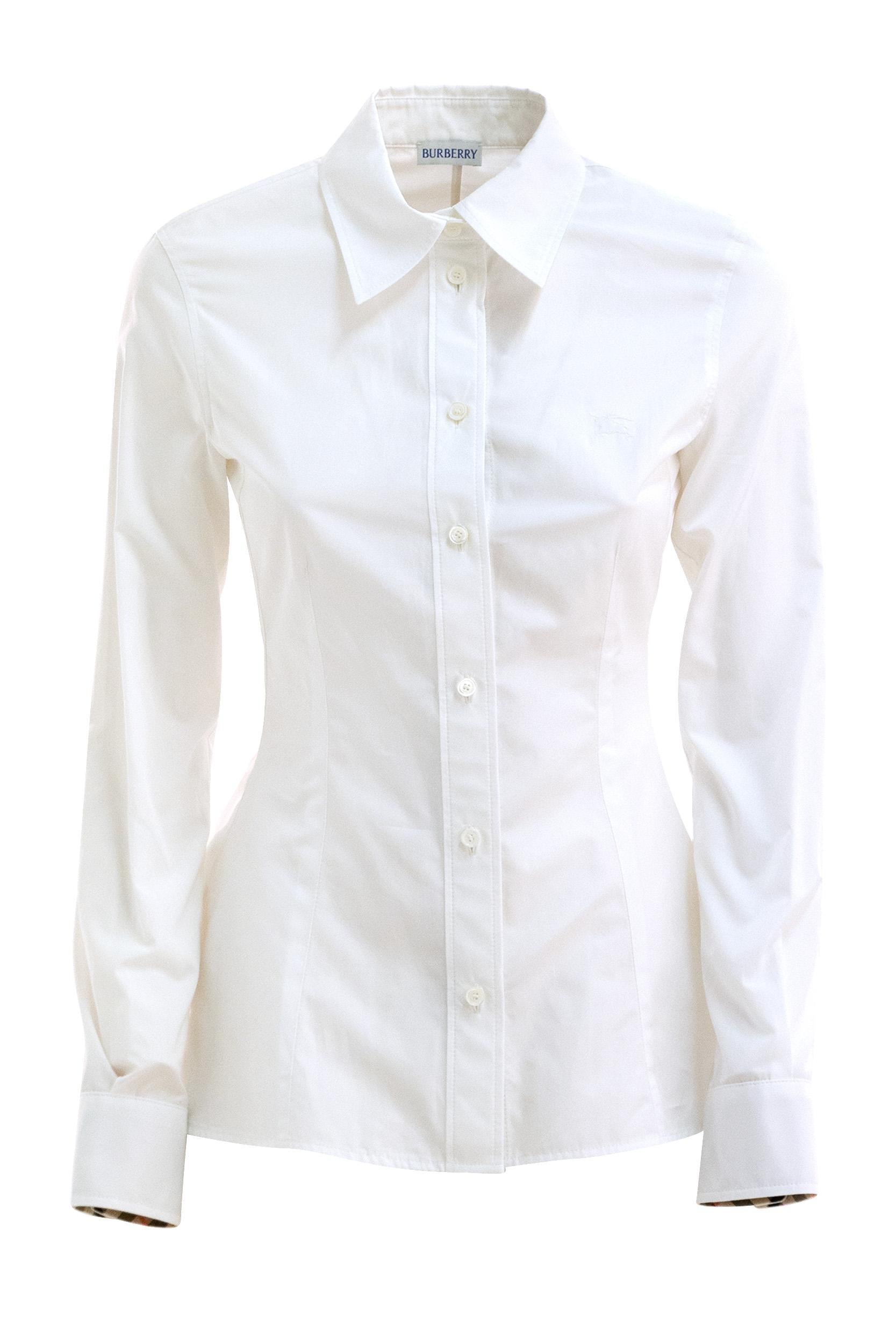 Camicia in cotone di colore bianco<BR/> 8117134 OPTIC WHITE BURBERRY 
