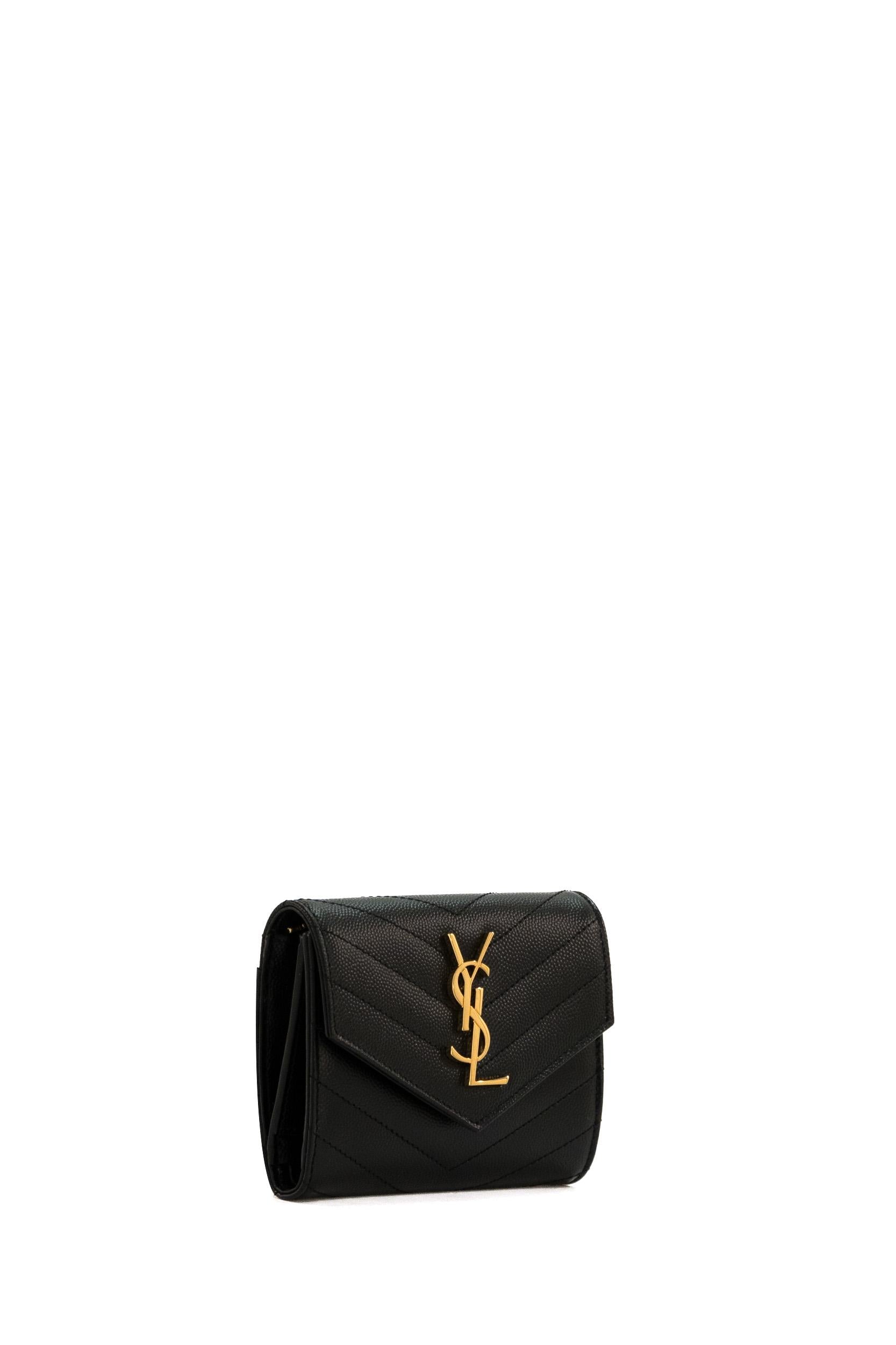 SAINT LAURENT Portafoglio Cassandre logo oro 403943 BOW01 1000 SAINT LAURENT 