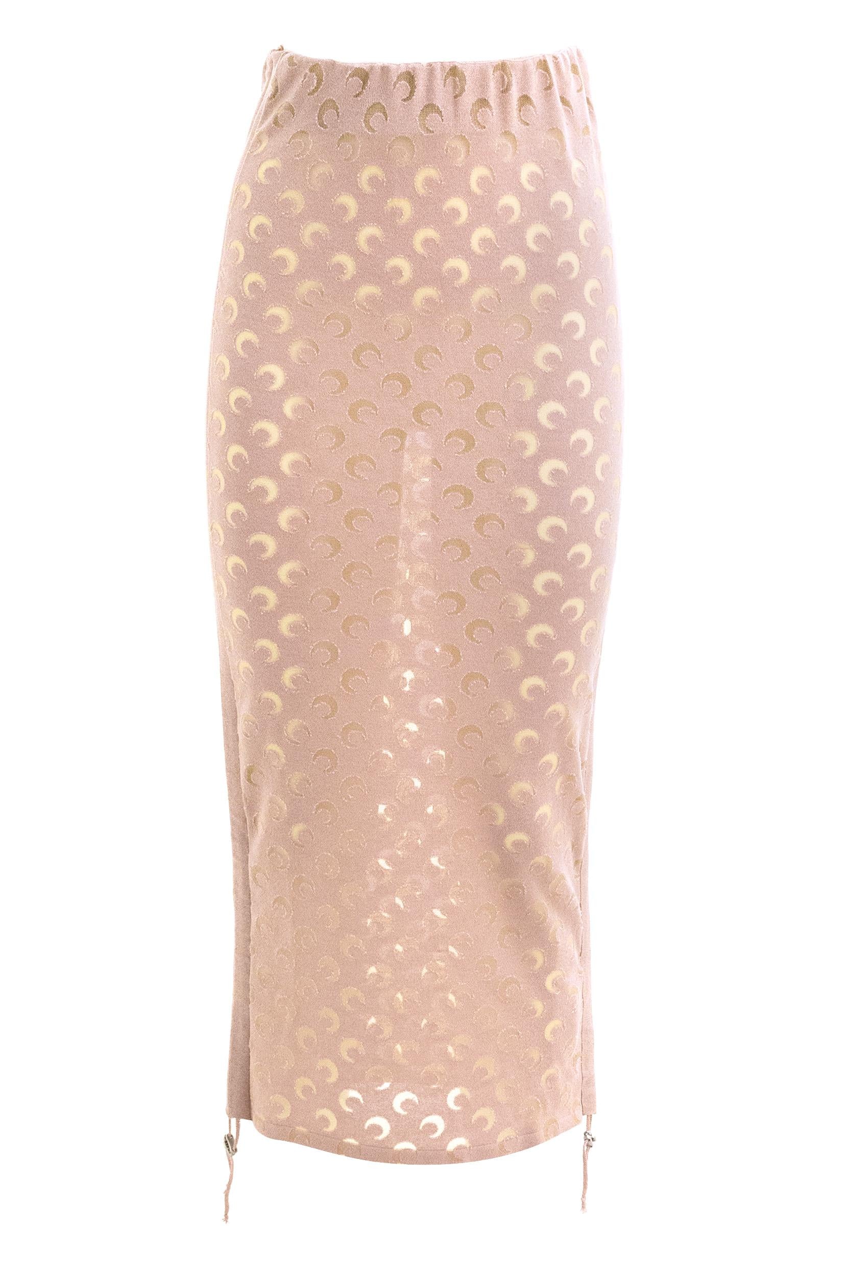 Gonna con stampa Moon di colore rosa<BR/> WSK142A CKNI0545 PK00 MARINE SERRE 