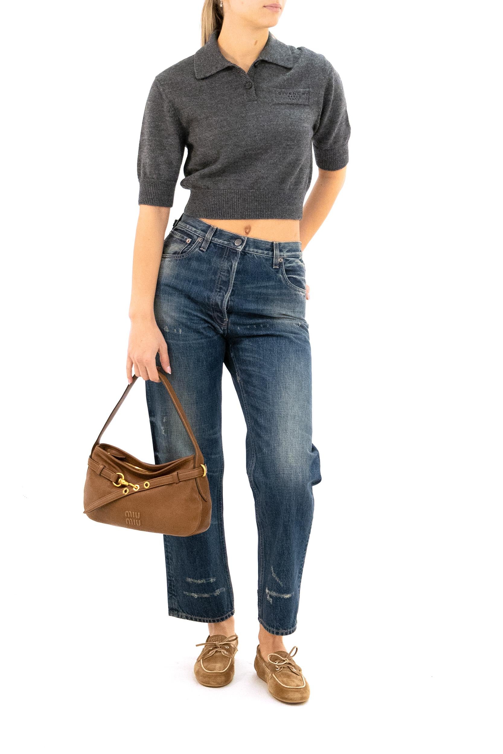 Pullover a polo in lana di alpaca di colore grigio <BR/> BWL0094ZSM 033 GIVENCHY 