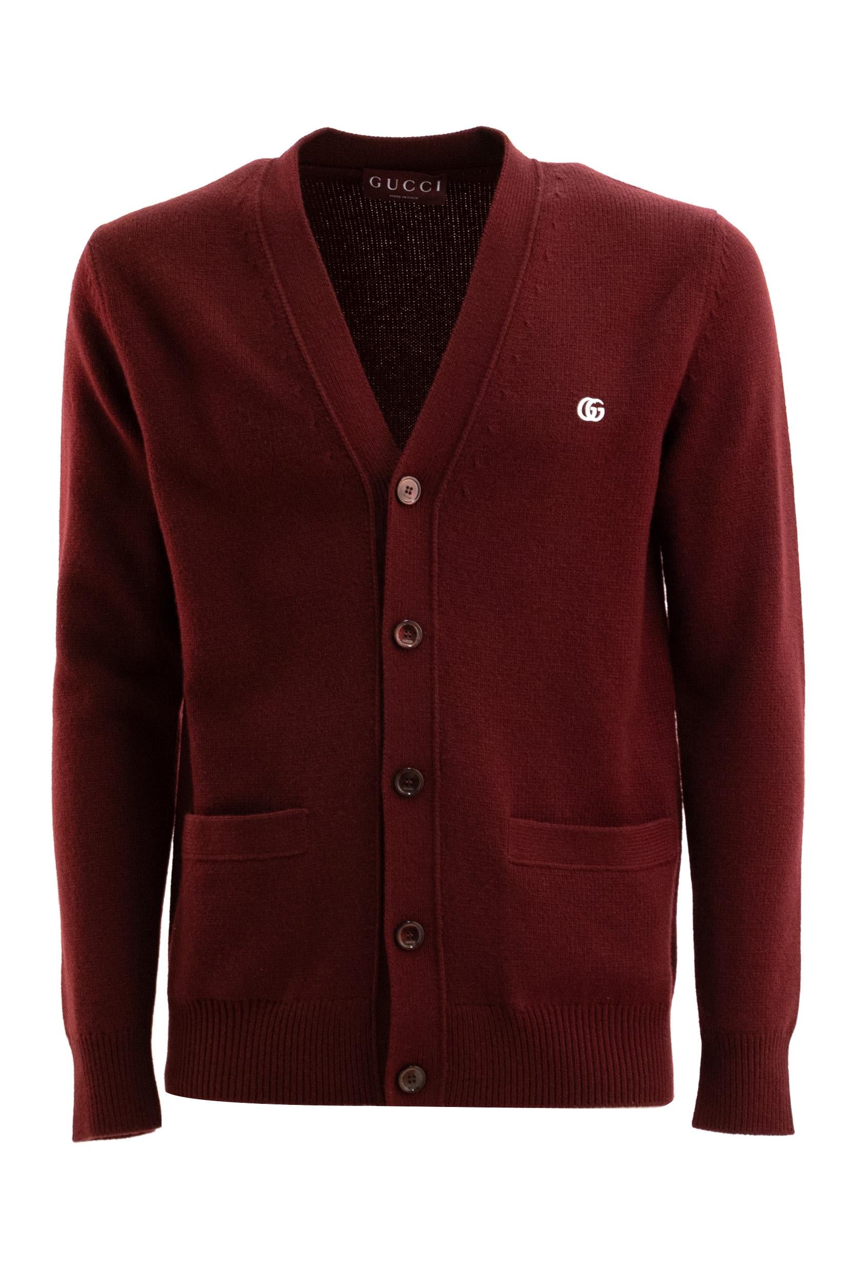 Cardigan in Lana Cashmere con Ricamo<BR/> 815009 XKFAU 6013 GUCCI 