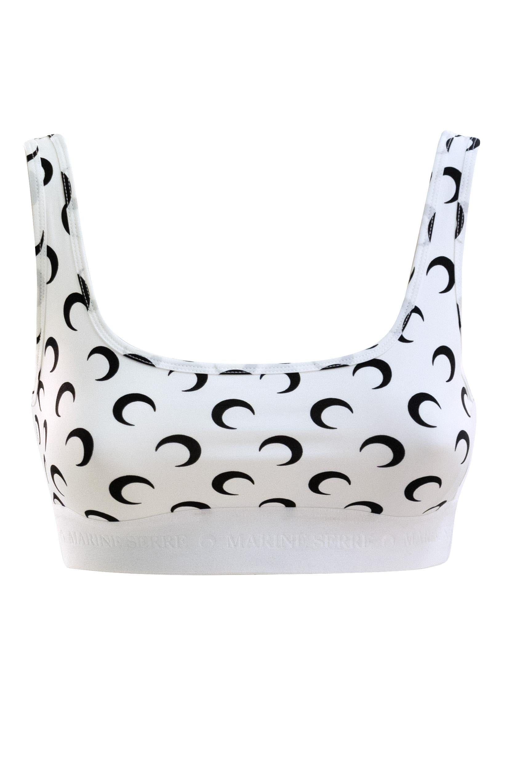 Reggiseno sportivo in jersey elasticizzato di colore bianco<BR/> WUW055B CJER0001 WH00 MARINE SERRE 