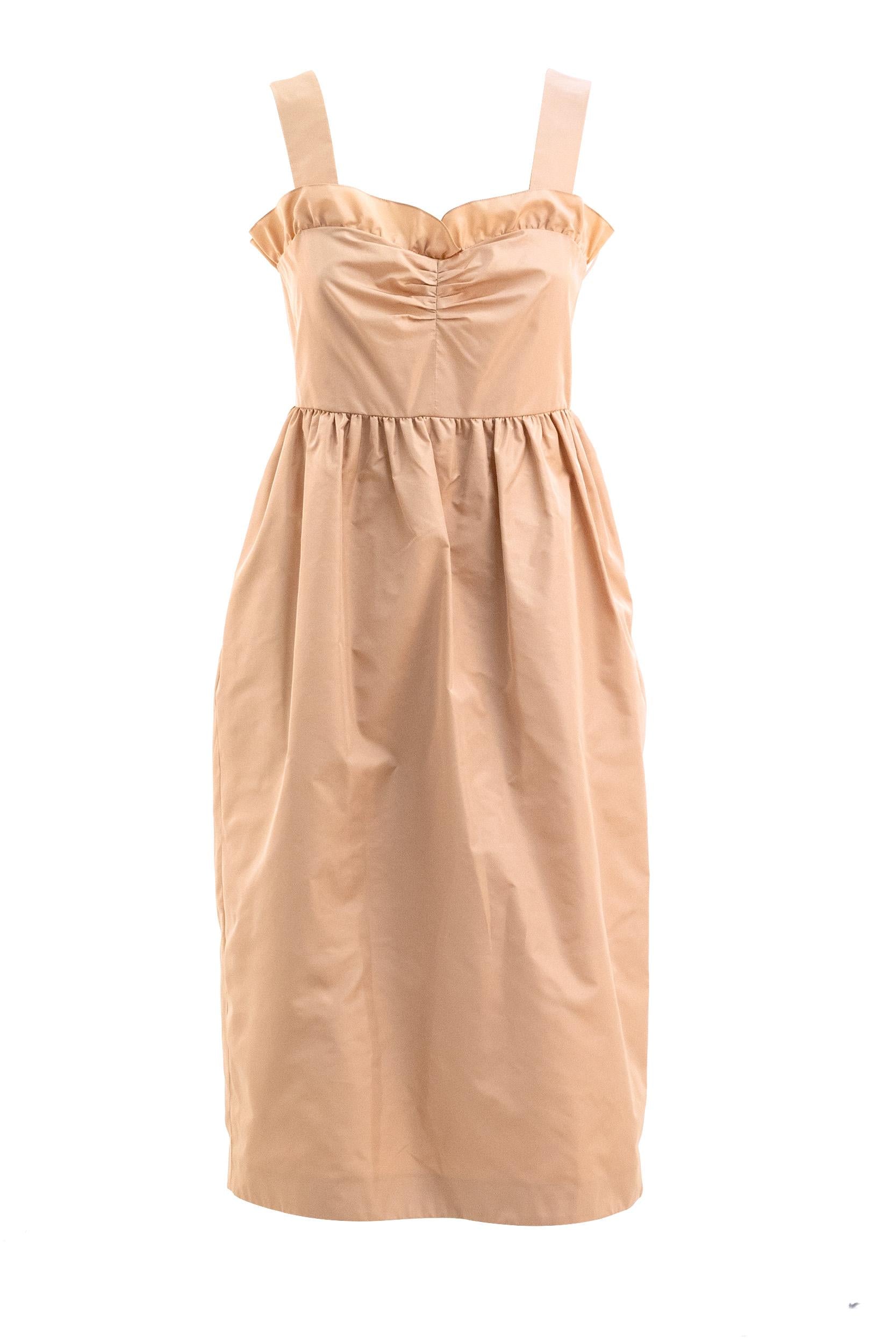 Abito midi in taffetà tecnico color rosa cipria<BR/> 26SRO16106 6H7 CHLOE' 