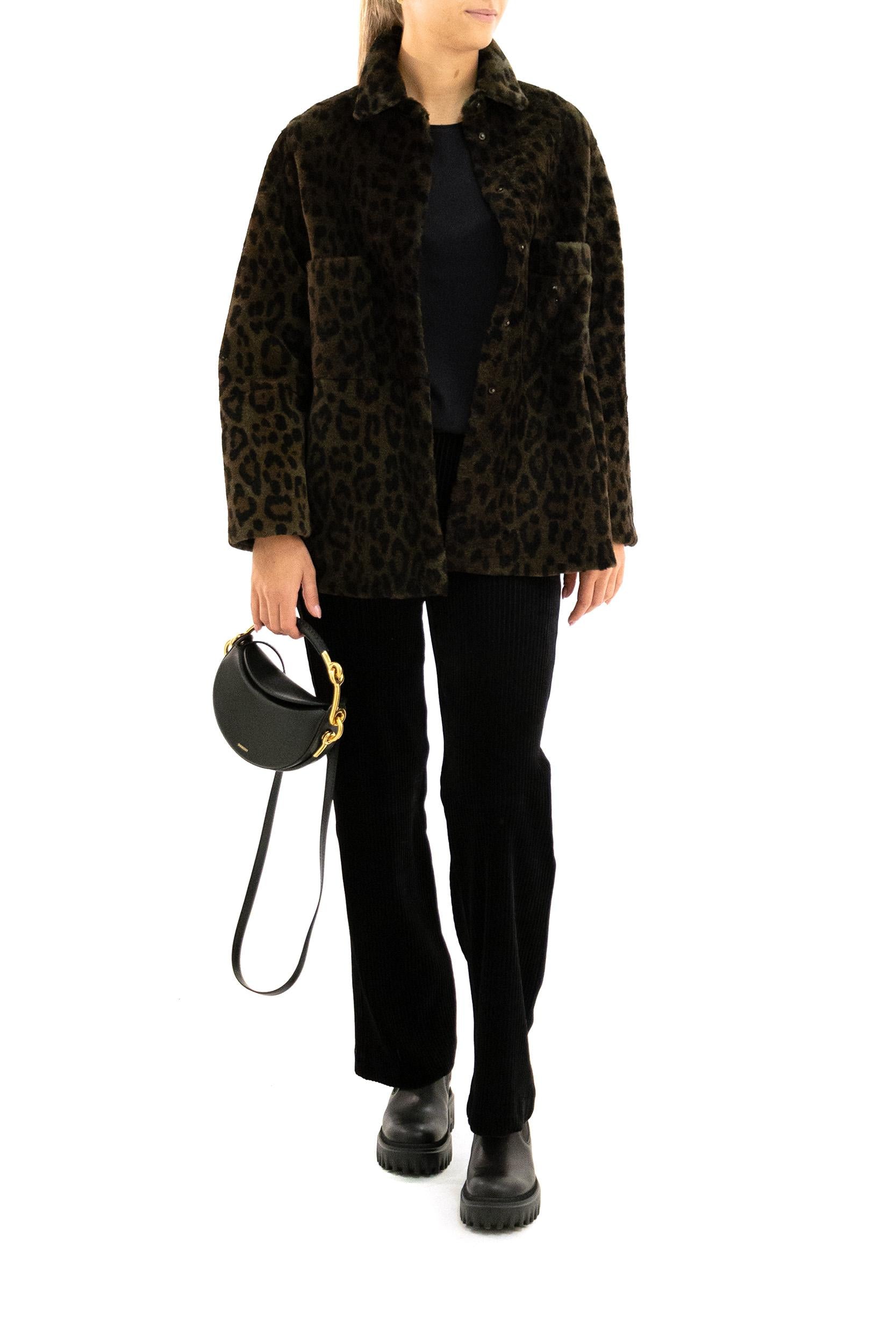 Giacca Animalier Agnello Verde<BR/> PERLA LEOPARDO MILITARY FURLING BY GIANI 